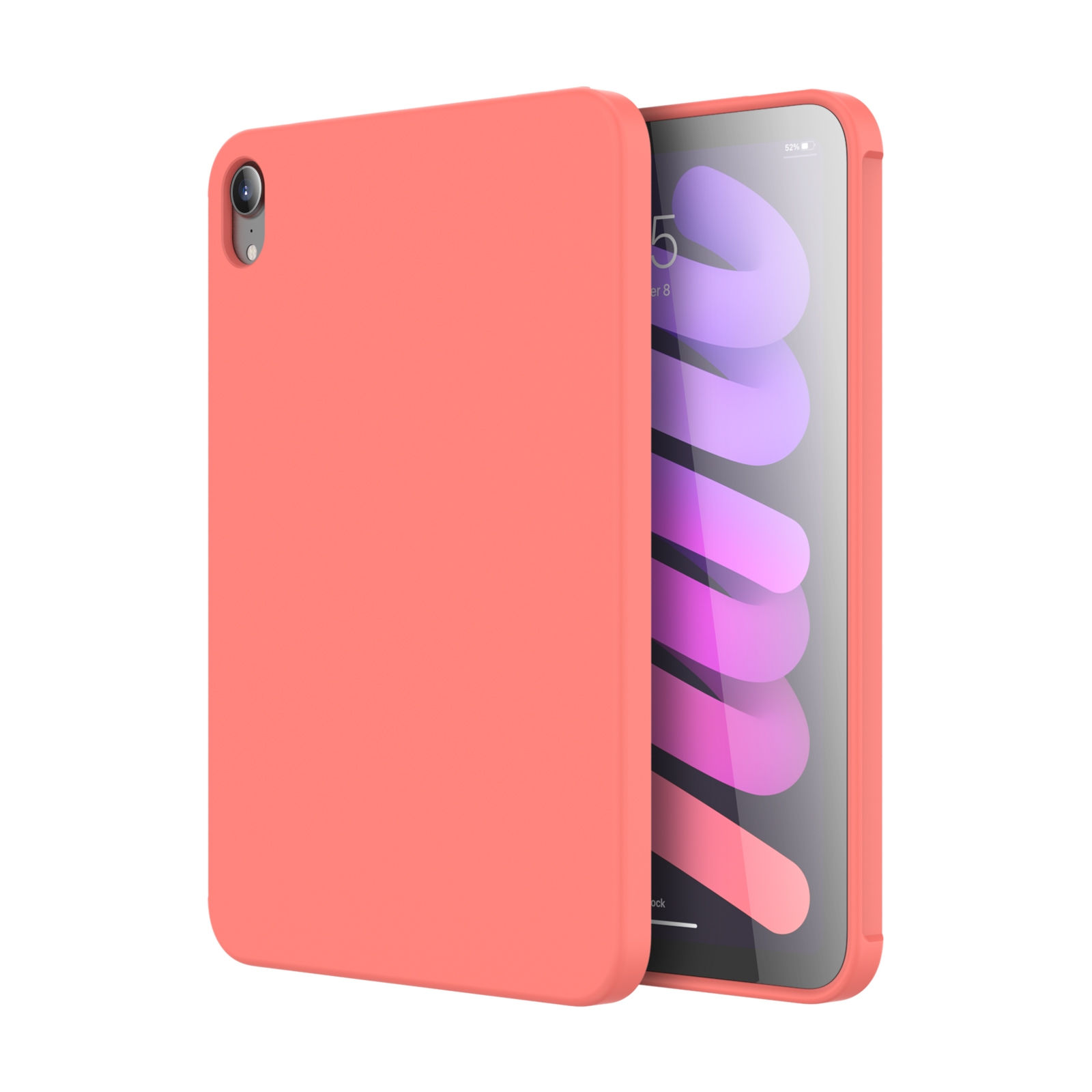 For iPad mini 2024 / mini 6 Mutural Silicone Microfiber Tablet Case(Pink Orange) - Shopkiz.com