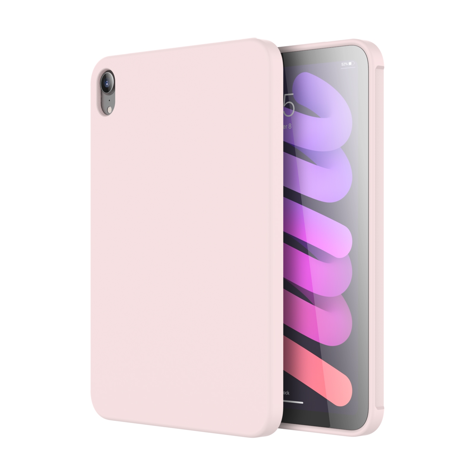 For iPad mini 2024 / mini 6 Mutural Silicone Microfiber Tablet Case(Pink) - Shopkiz.com