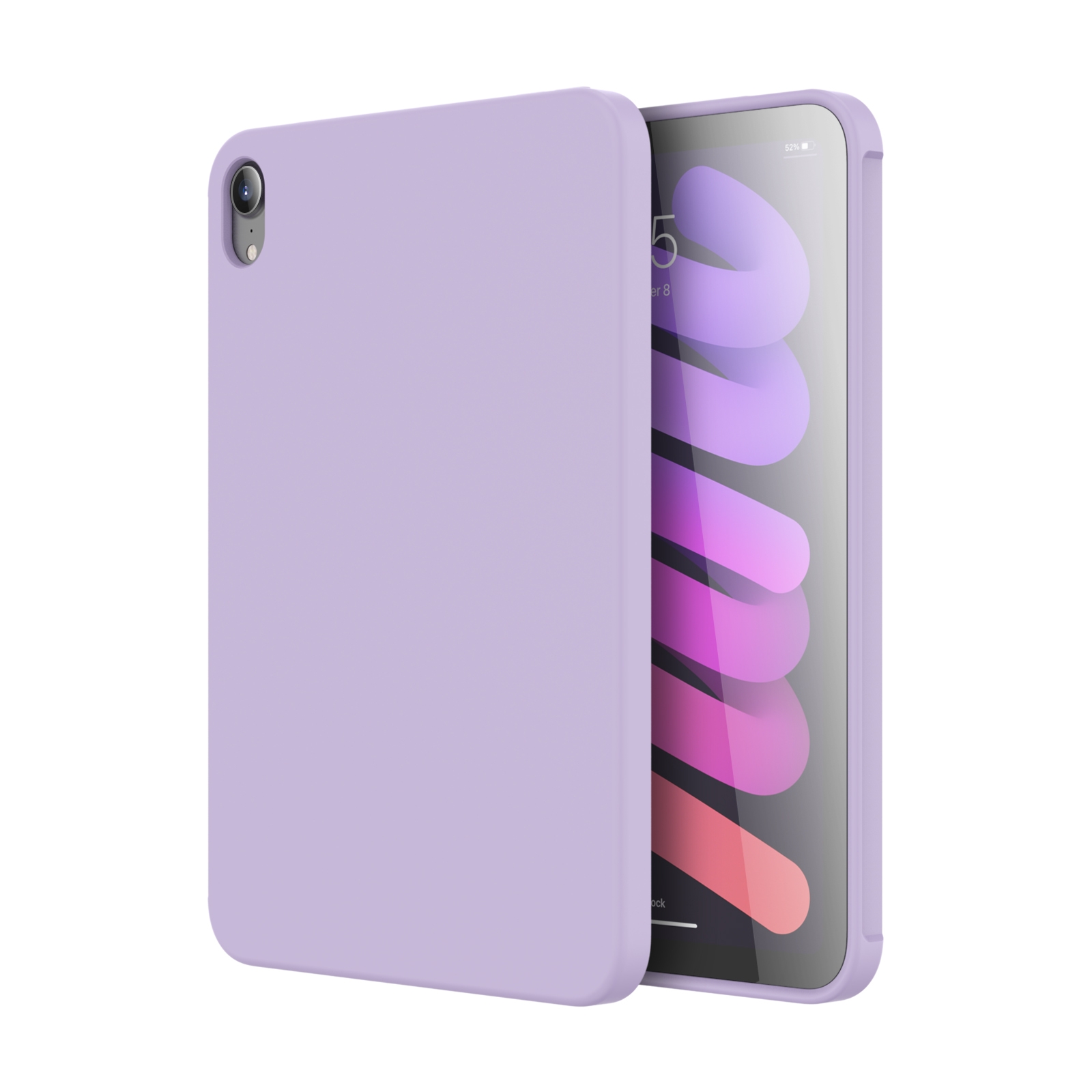 For iPad mini 2024 / mini 6 Mutural Silicone Microfiber Tablet Case(Lavender) - Shopkiz.com