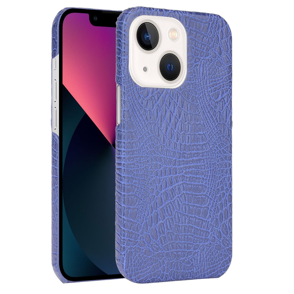 For iPhone 13 mini Crocodile PU + PC Phone Case (Blue) - Shopkiz.com