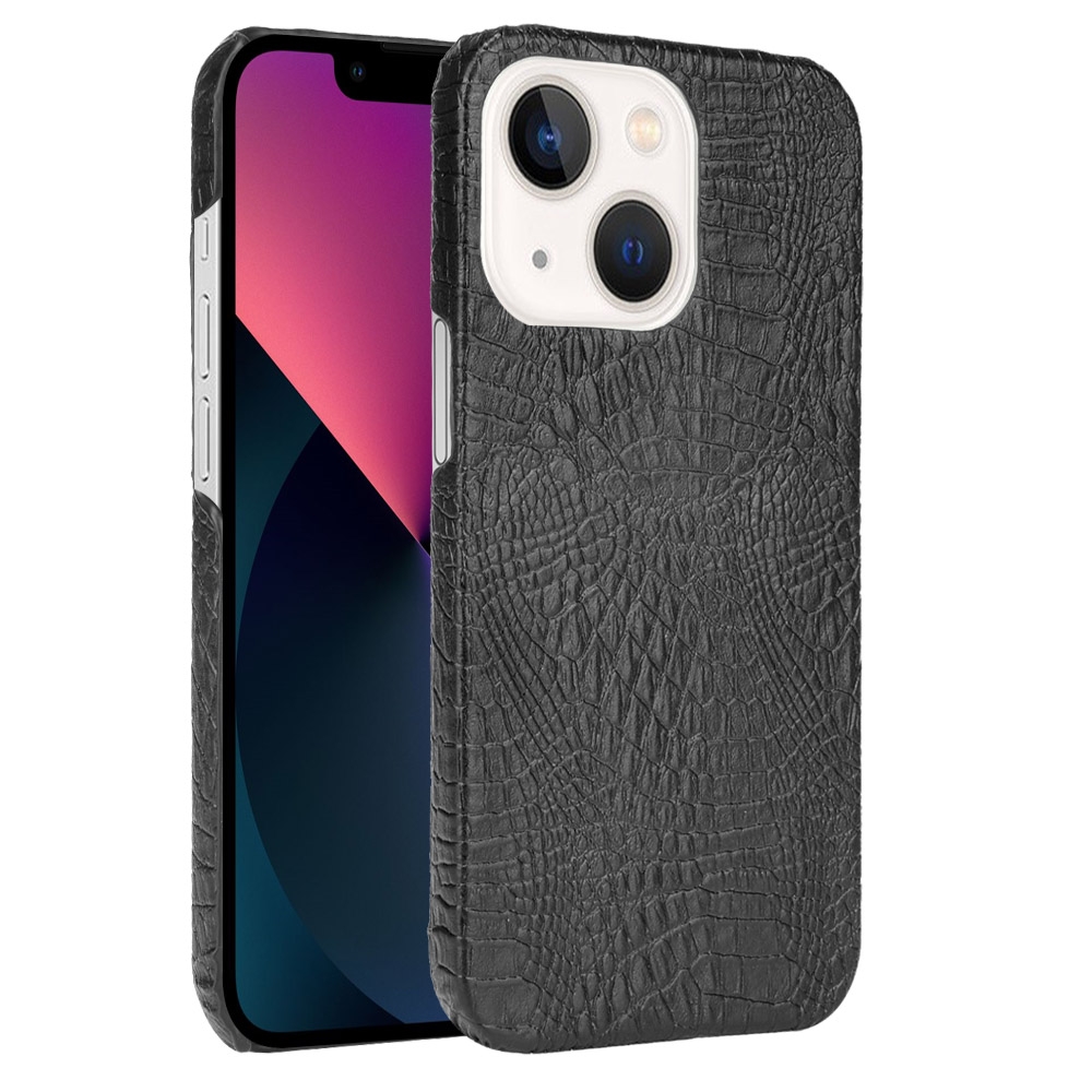 For iPhone 13 Crocodile PU + PC Phone Case(Black) - Shopkiz.com