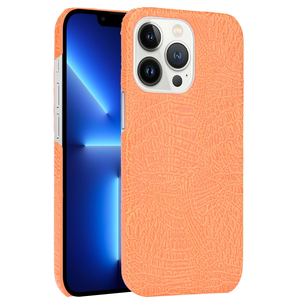 For iPhone 13 Pro Crocodile PU + PC Phone Case (Orange) - Shopkiz.com