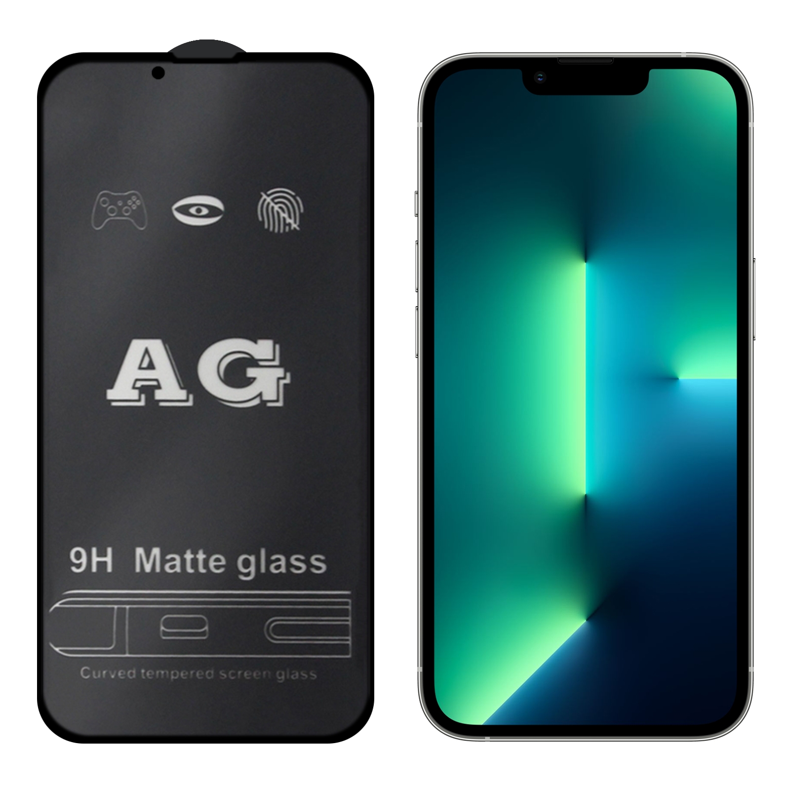 For iPhone 13 Pro Max AG Matte Frosted Full Cover Tempered Glass Film - Shopkiz.com