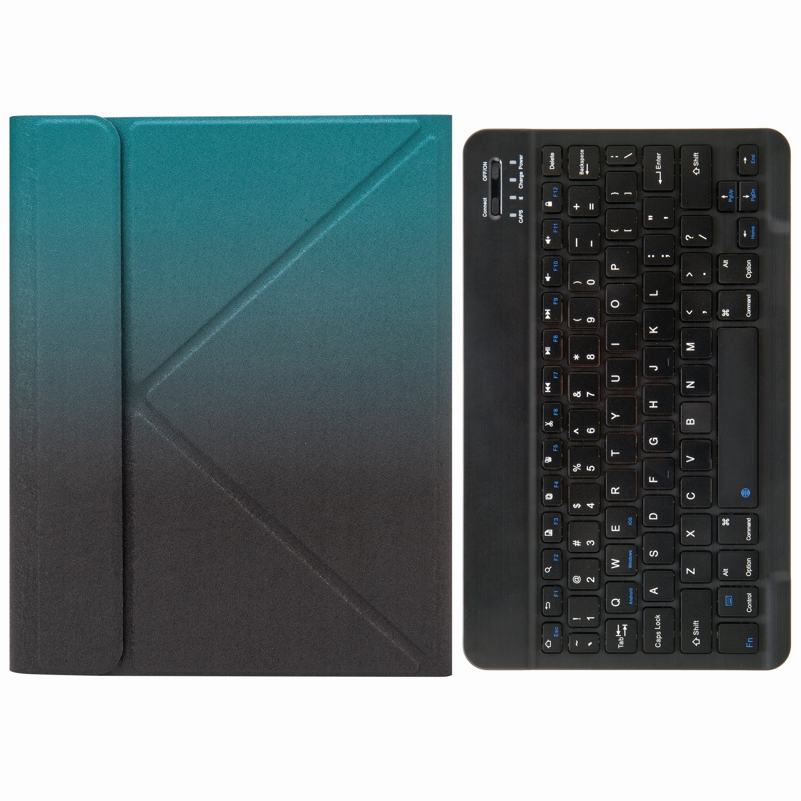 H-102 Bluetooth Keyboard Leather Case with Rear Three-fold Holder For iPad 10.2 2020 & 2019 / Pro 10.5 inch(Dark Night Green) - Shopkiz.com