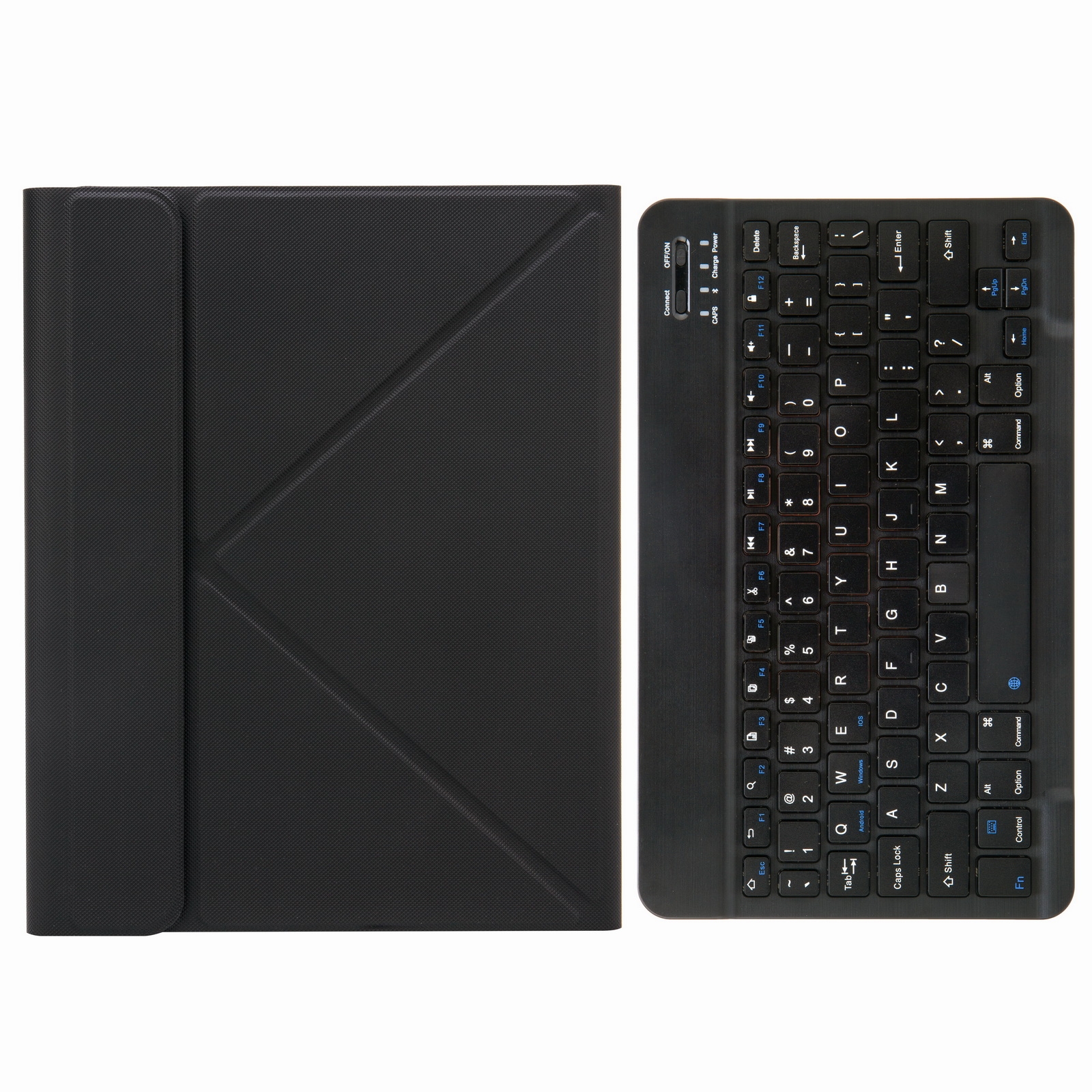 H-109 Bluetooth Keyboard Leather Case with Rear Three-fold Holder For iPad Pro 11 inch 2021 & 2020 & 2018 / Air 2020 10.9(Black) - Shopkiz.com