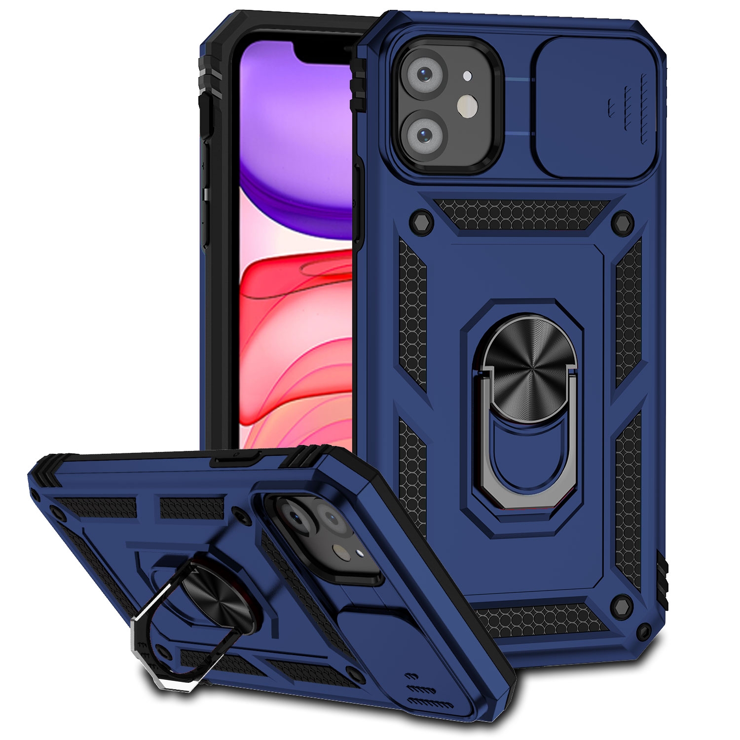 For iPhone 11 Sliding Camshield Holder Phone Case (Blue) - Shopkiz.com