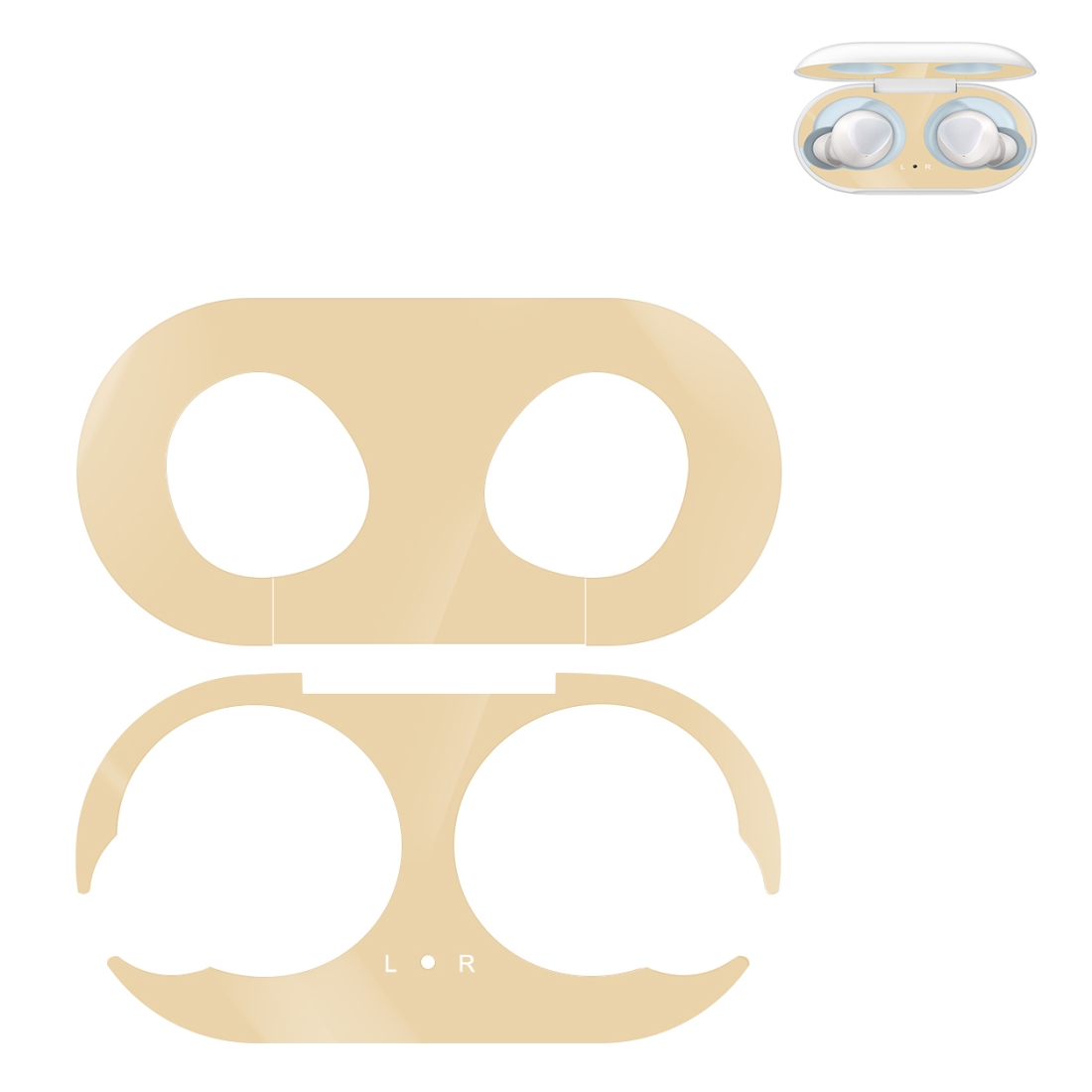 For Galaxy Buds Wireless Bluetooth Earphone Metal Protective Sticker(Gold) - Shopkiz.com