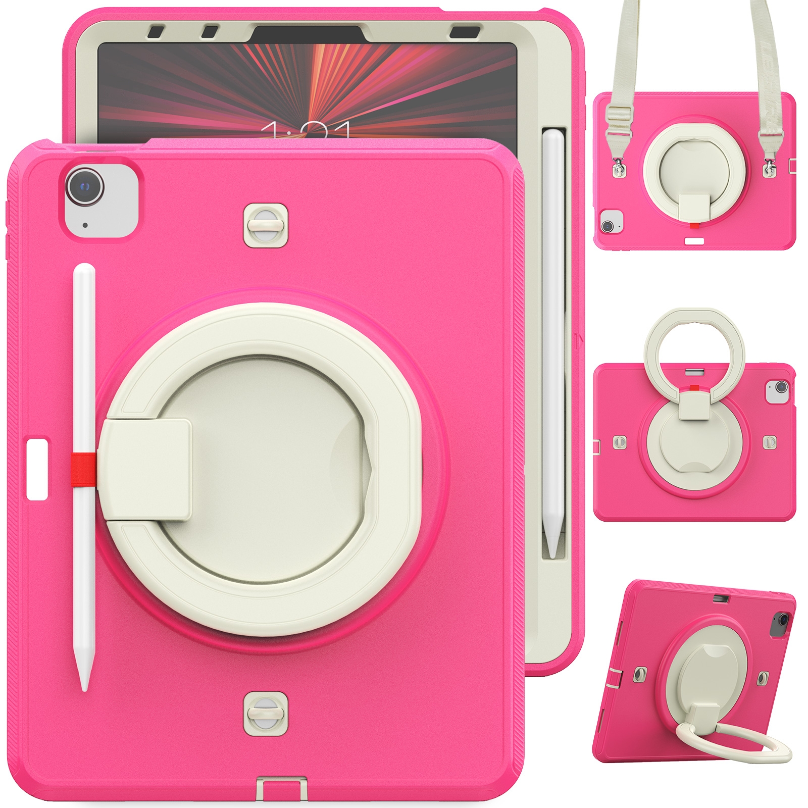 For iPad Pro 11 2022 / 2021 TPU + PC Tablet Case(Rose Red) - Shopkiz.com