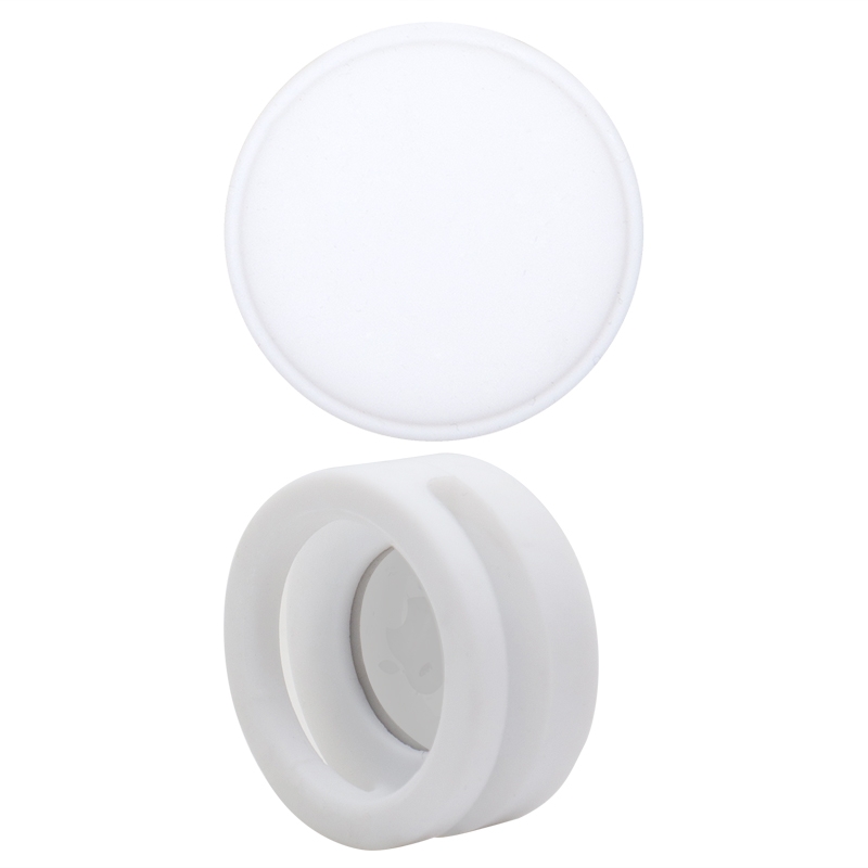Pet Collar Anti-scratch Shockproof Silicone Case For AirTag 2nd Gen / AirTag 1st Gen, Size:35.9x35.9x19.2mm(White) - Shopkiz.com
