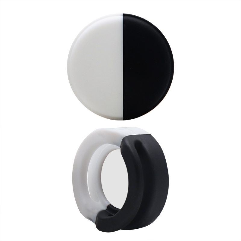Pet Collar Anti-scratch Shockproof Silicone Case For AirTag 2nd Gen / AirTag 1st Gen, Size:34x34x17.3mm(White Black) - Shopkiz.com