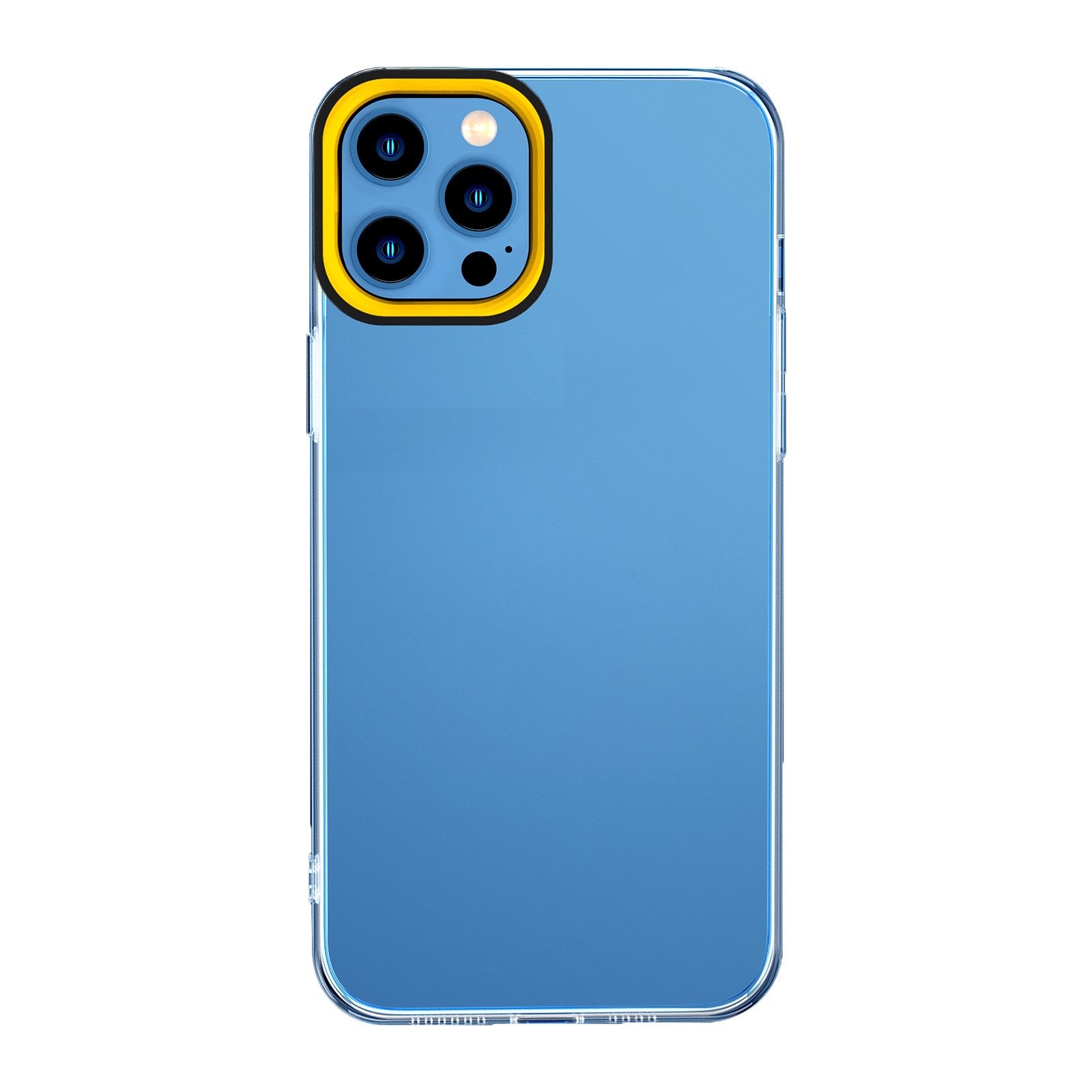 For iPhone 12 Pro Max Transparent Silicone Case(Black and Yellow) - Shopkiz.com