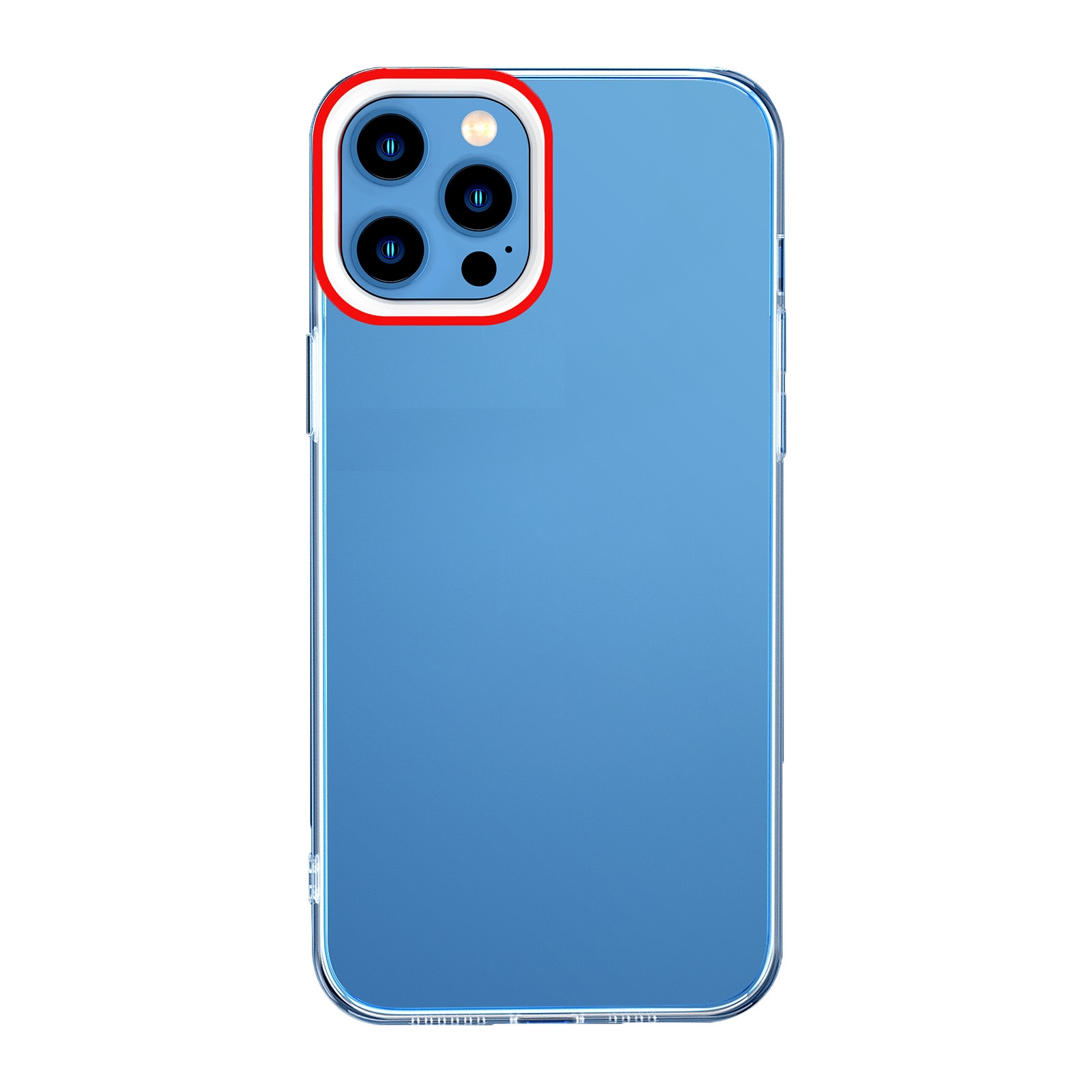 For iPhone 12 / 12 Pro Transparent Silicone Case(Red and White) - Shopkiz.com