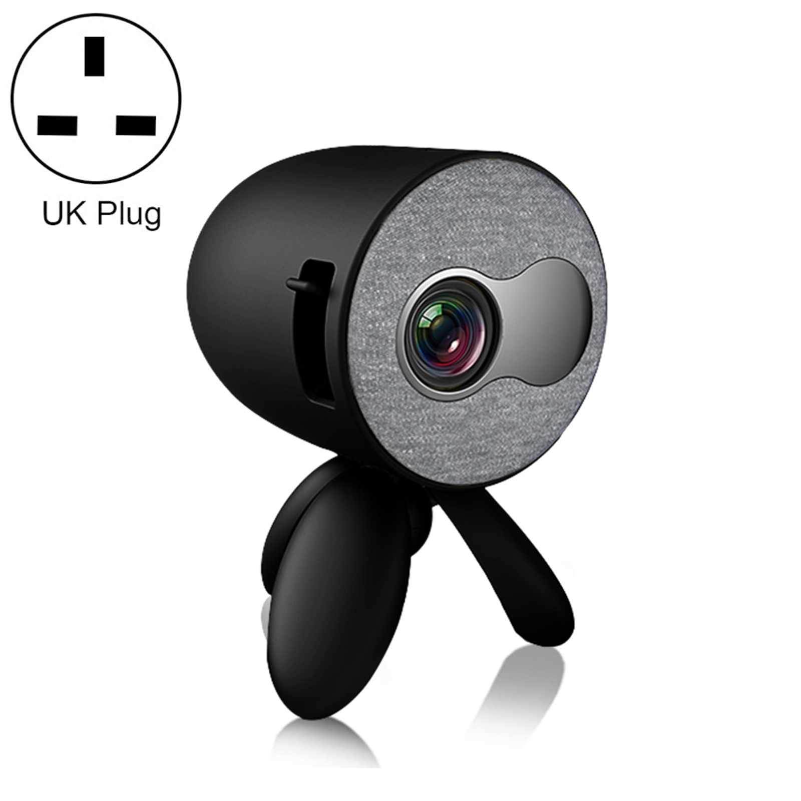 YG220 Same Screen Version Children Projector Mini LED Portable Home Speaker Projector, Plug Type:UK Plug(Black) - Shopkiz.com