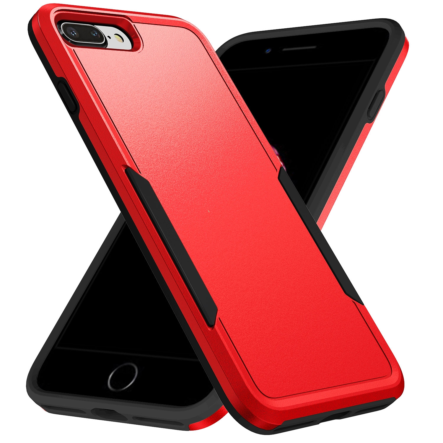 Pioneer Armor Heavy Duty PC + TPU Phone Case For iPhone 8 Plus / 7 Plus(Red Black) - Shopkiz.com