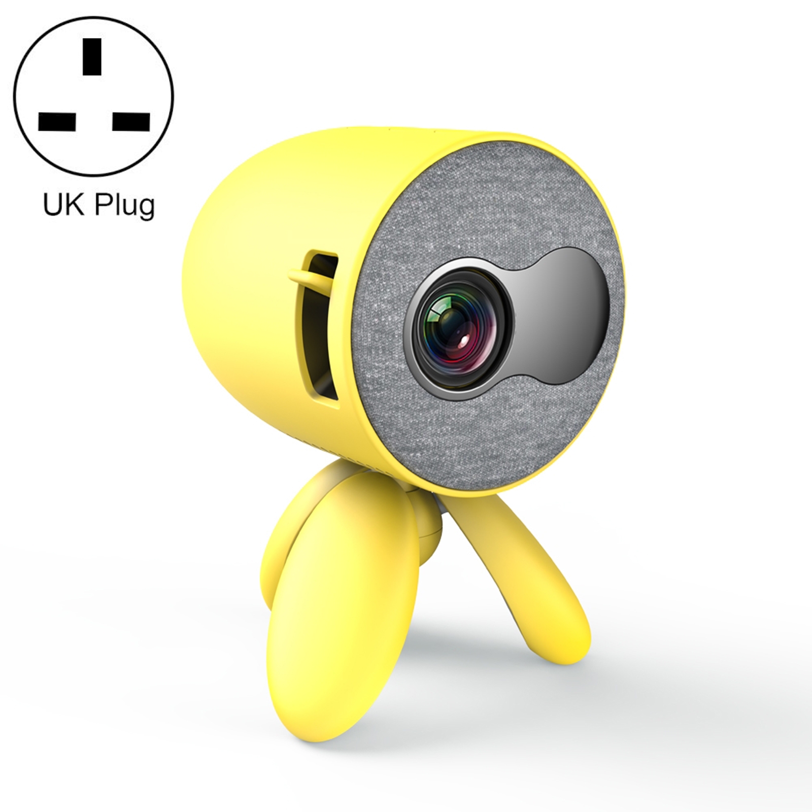 YG220 Basic Version Children Projector Mini LED Portable Home Speaker Projector, Plug Type:UK Plug(Yellow) - Shopkiz.com