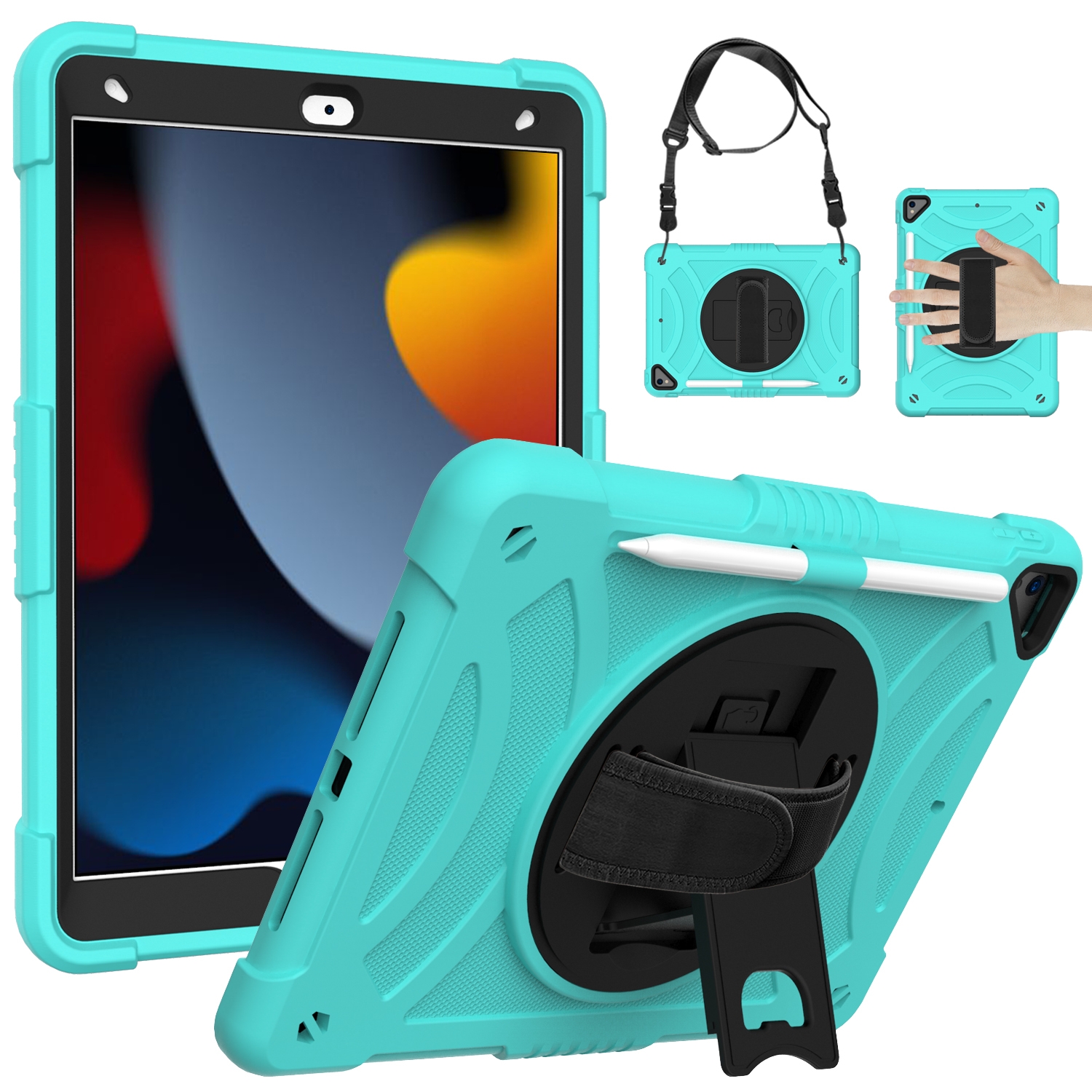 For iPad 10.2 2021 / 2020 / 2019 PC + Silicone Combination Tablet Case(Mint Green) - Shopkiz.com
