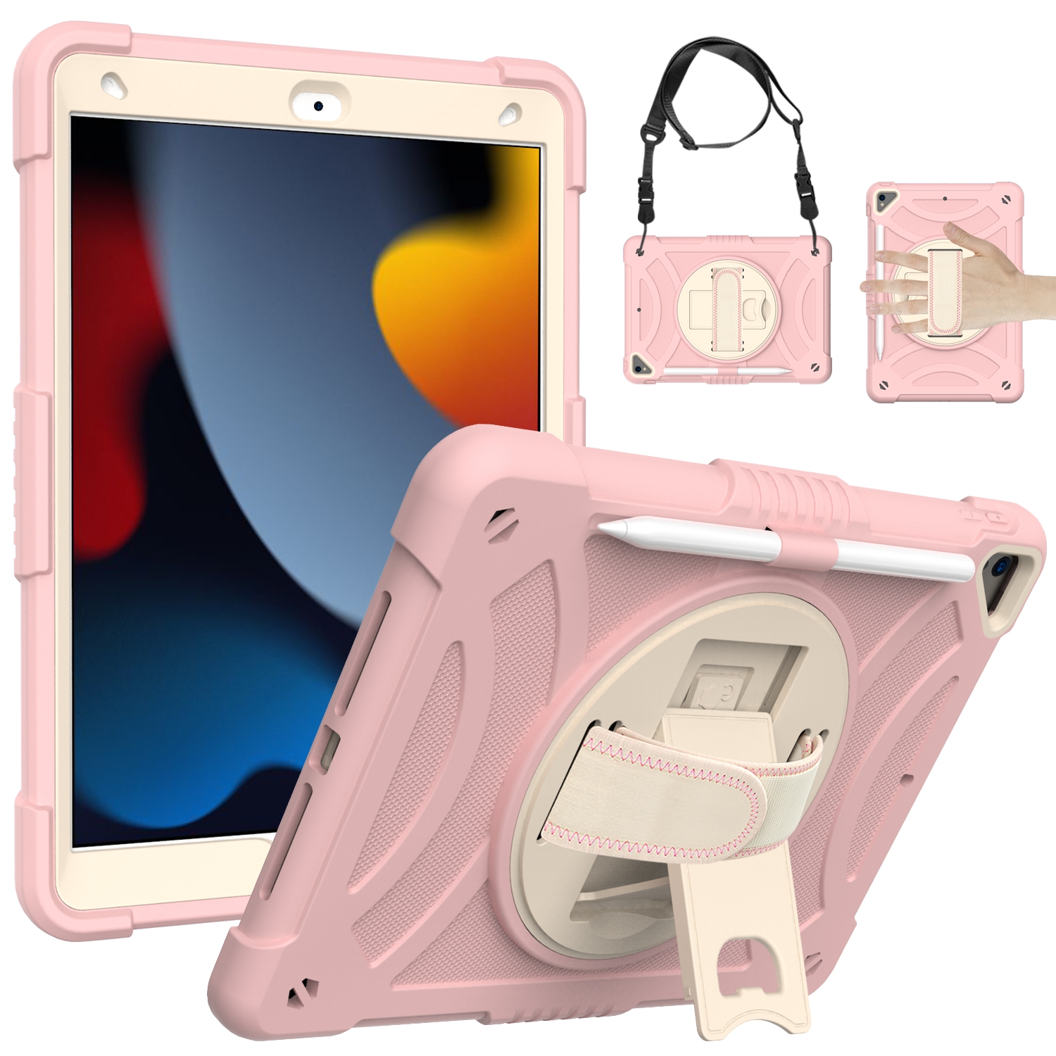For iPad 10.2 2021 / 2020 / 2019 PC + Silicone Combination Tablet Case(Rose Gold) - Shopkiz.com