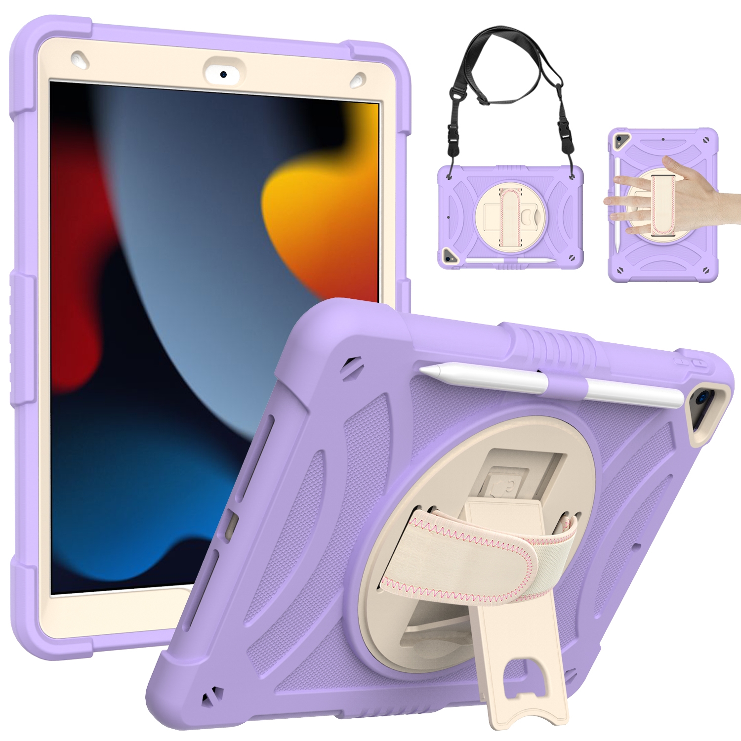 For iPad 10.2 2021 / 2020 / 2019 PC + Silicone Combination Tablet Case(Purple) - Shopkiz.com