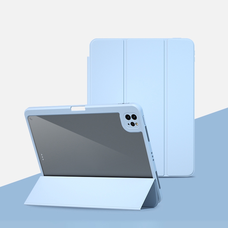 Magnetic Split Leather Smart Tablet Case For iPad Pro 11 2018(Ice White) - Shopkiz.com