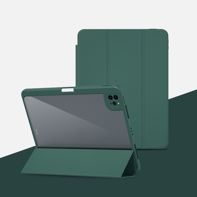 For iPad Pro 11 2022 / 2021 Magnetic Split Leather Smart Tablet Case(Dark Green) - Shopkiz.com