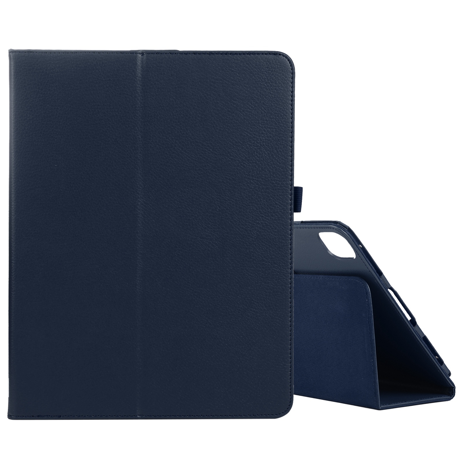 For iPad Pro 11 2022 / 2021 / 2020 / 2018 Litchi Texture Solid Color Leather Tablet Case(Dark Blue) - Shopkiz.com