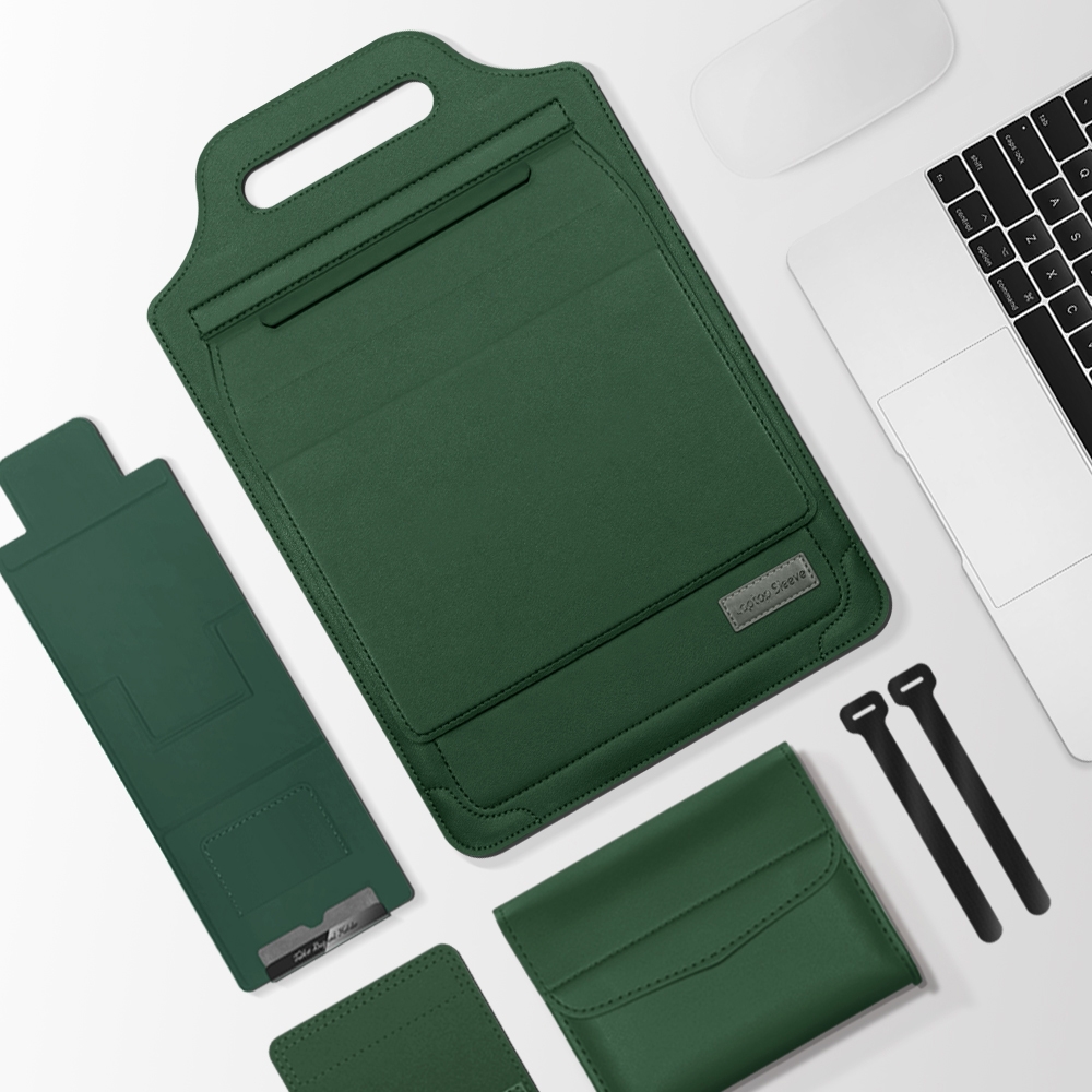 13 inch Multifunctional Mouse Pad Stand Handheld Laptop Bag(Green) - Shopkiz.com