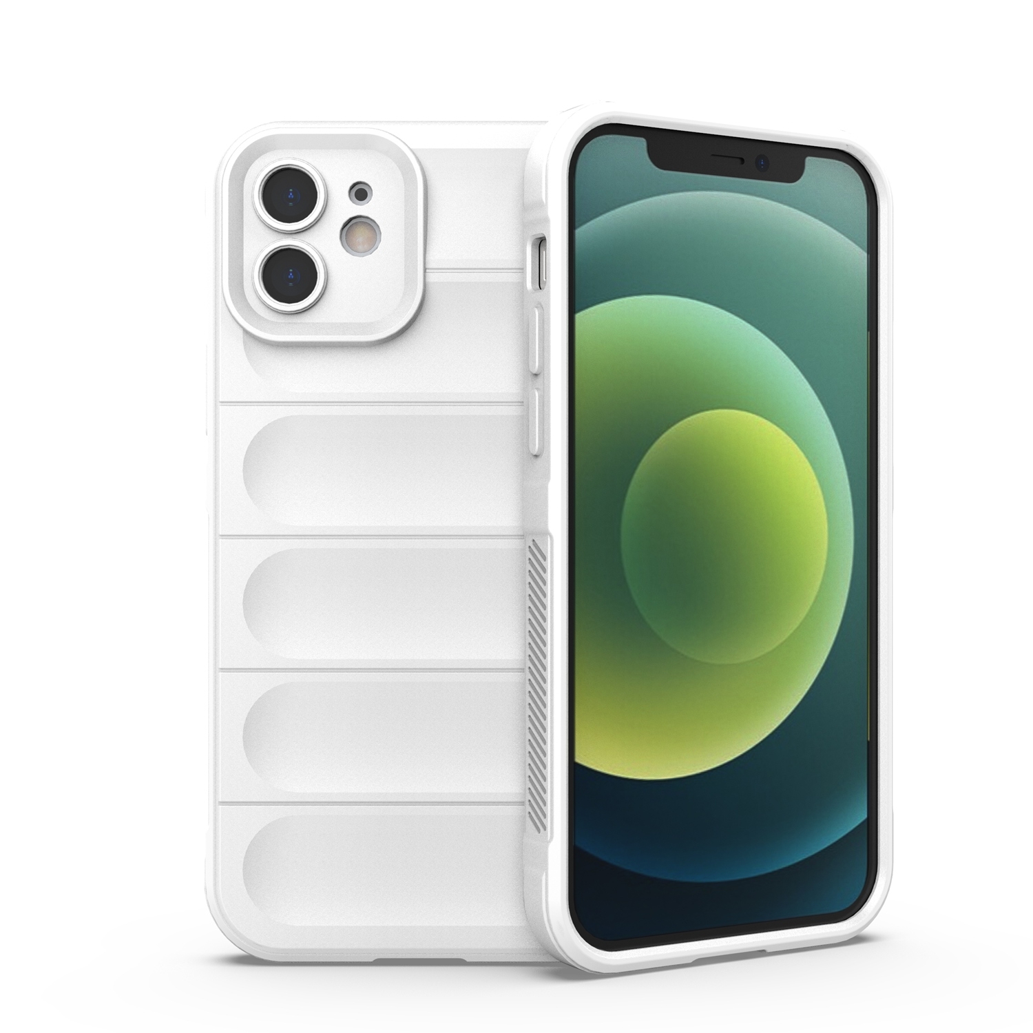 For iPhone 12 Magic Shield TPU + Flannel Phone Case(White) - Shopkiz.com
