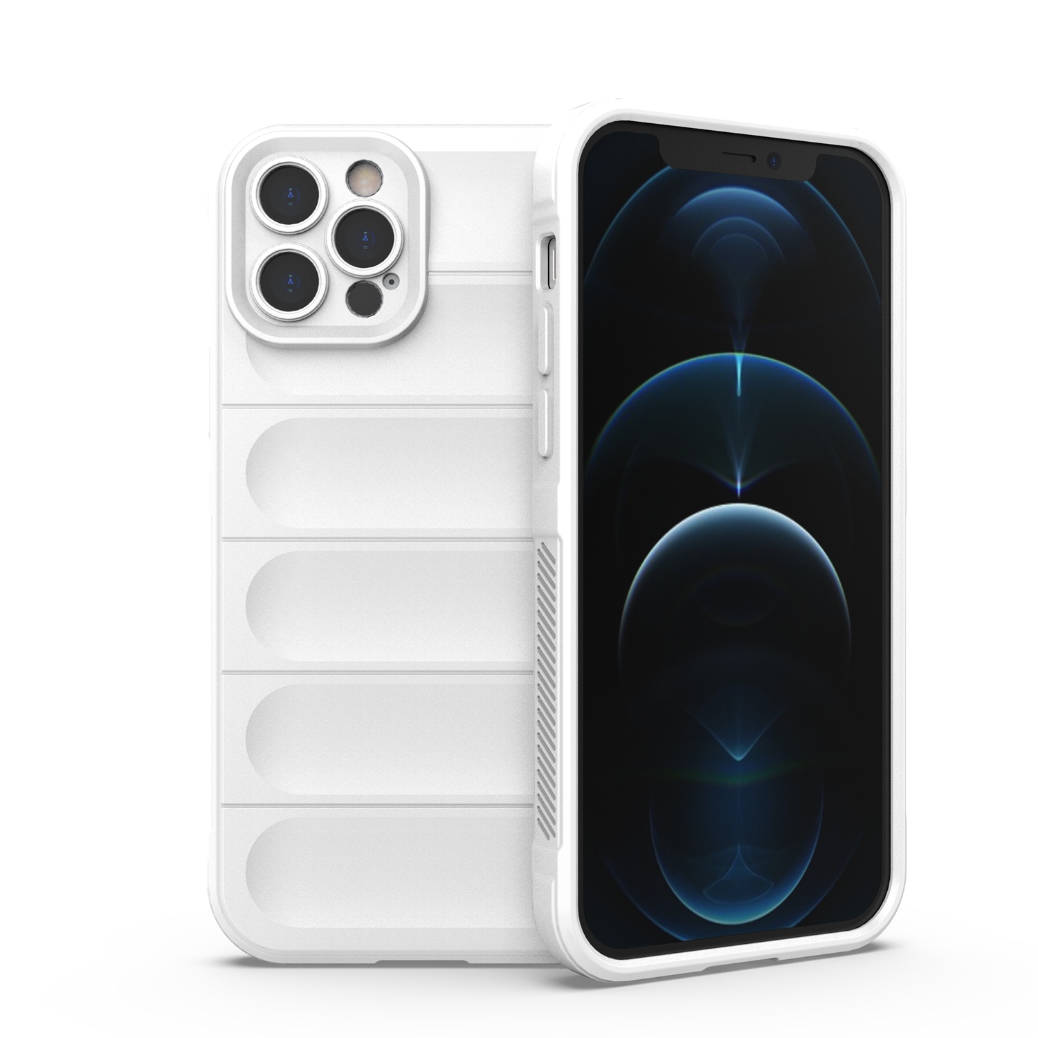 For iPhone 12 Pro Magic Shield TPU + Flannel Phone Case(White) - Shopkiz.com