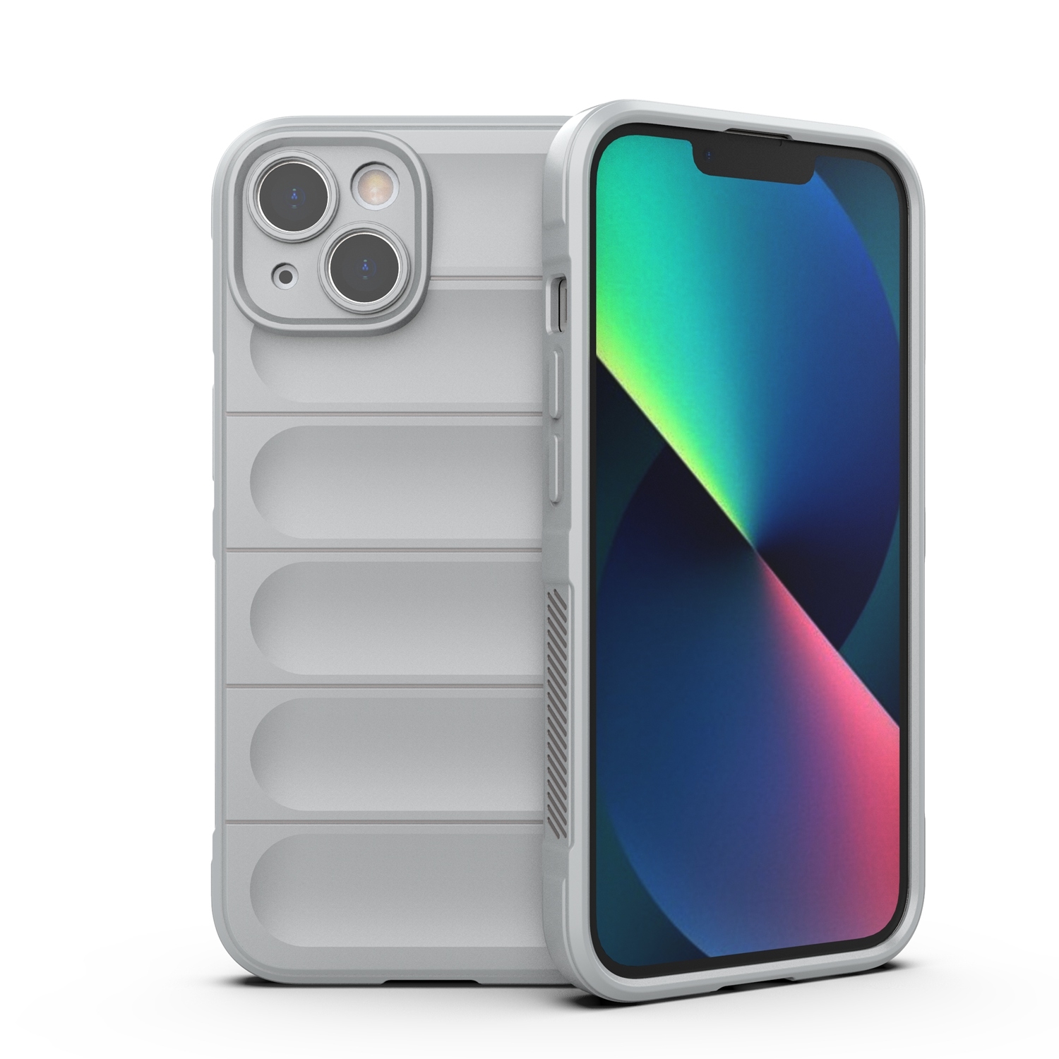 For iPhone 13 Magic Shield TPU + Flannel Phone Case(Grey) - Shopkiz.com
