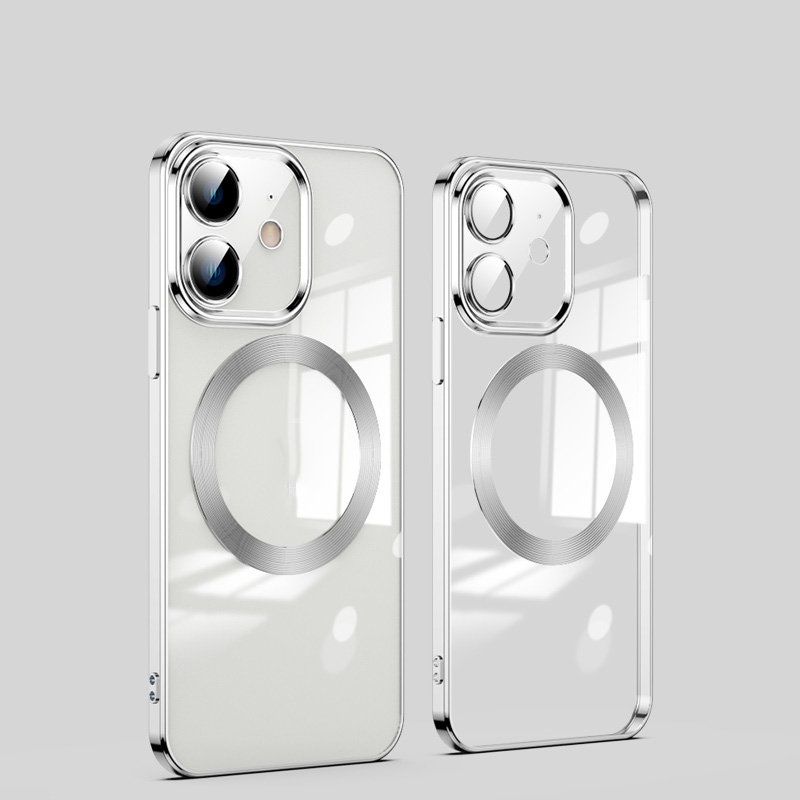 For iPhone 12 MagSafe Magnetic Electroplated Phone Case(Silver) - Shopkiz.com