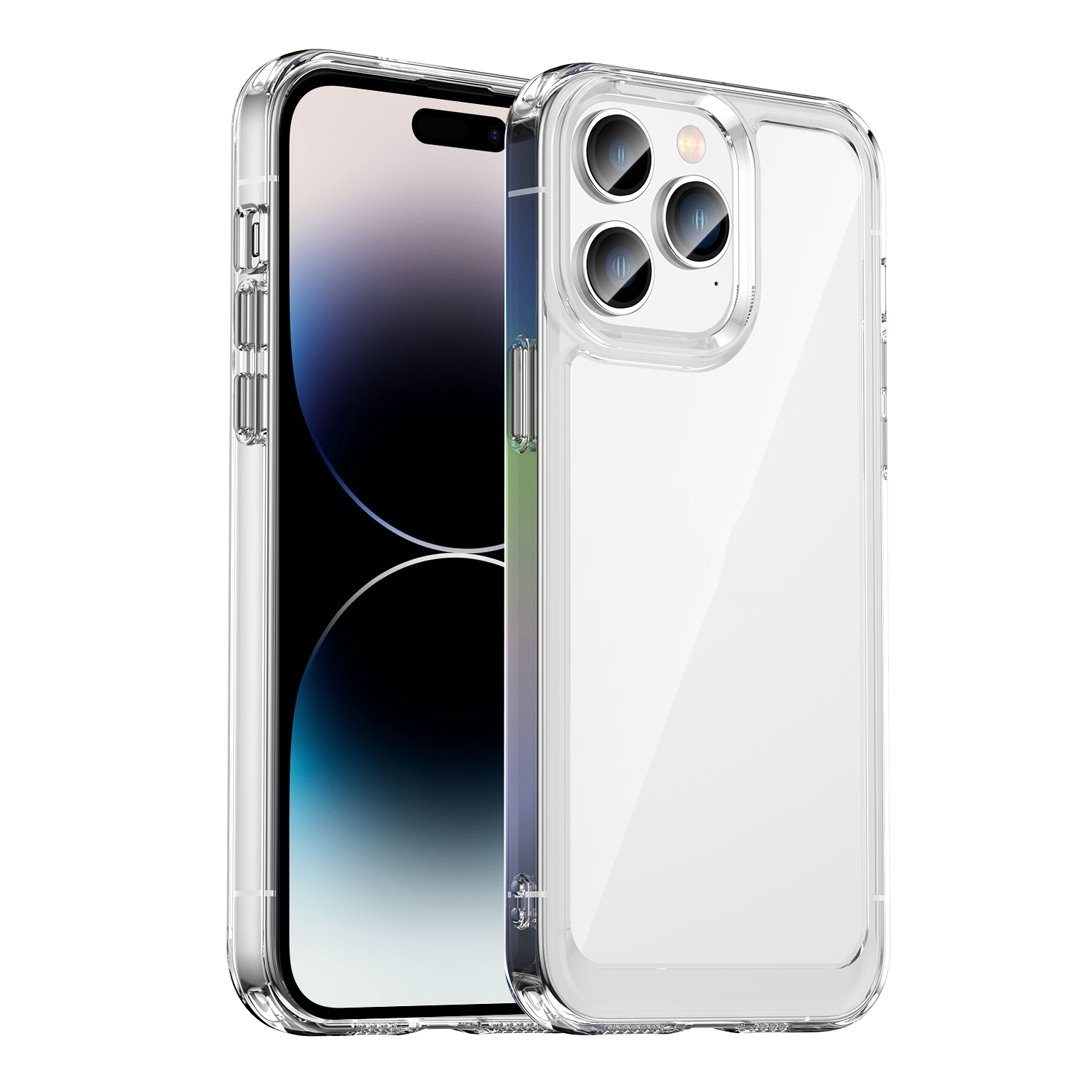 For iPhone 14 Pro Colorful Series Acrylic + TPU Phone Case (Transparent) - Shopkiz.com