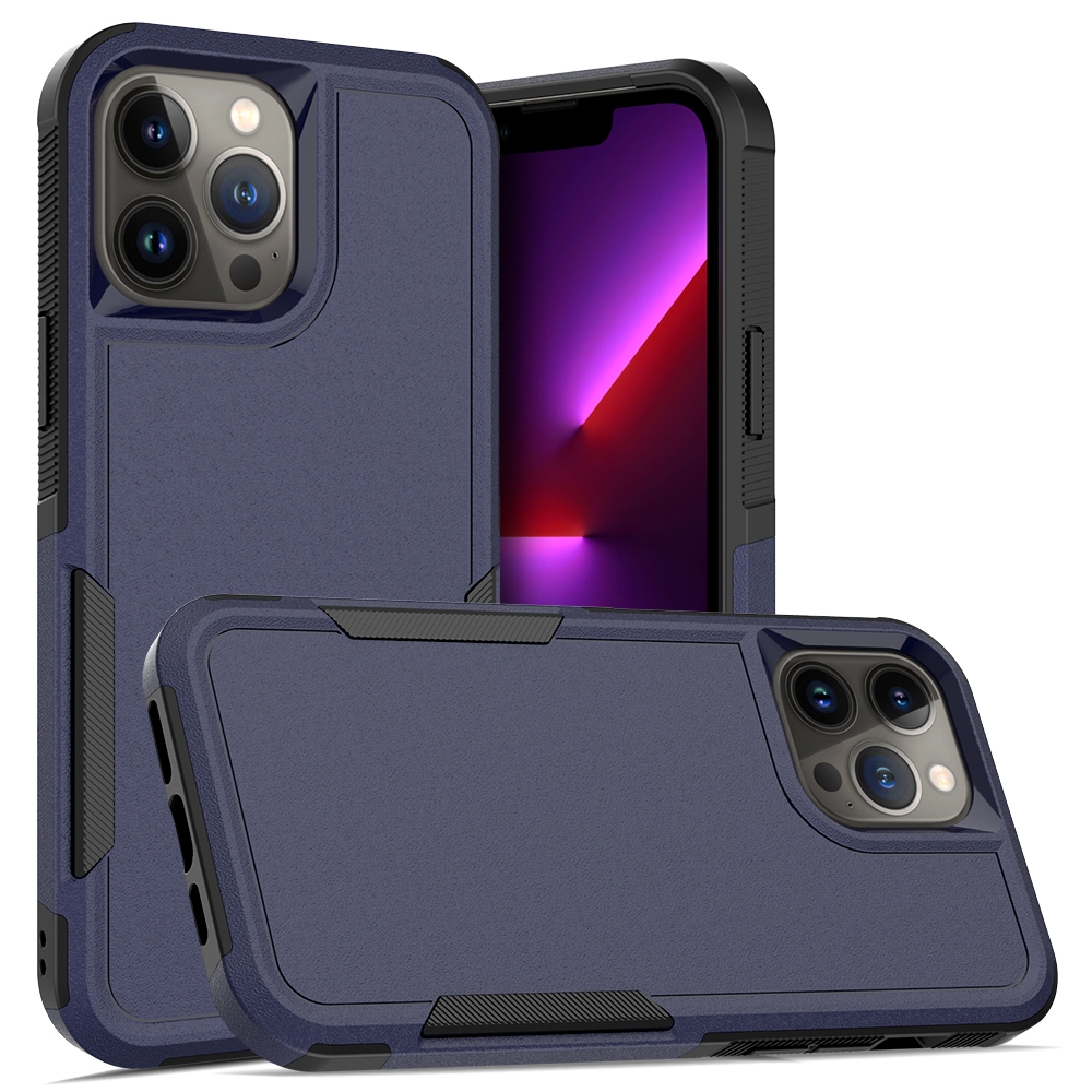 For iPhone 12 Pro Max PC + TPU Phone Case(Dark Blue) - Shopkiz.com