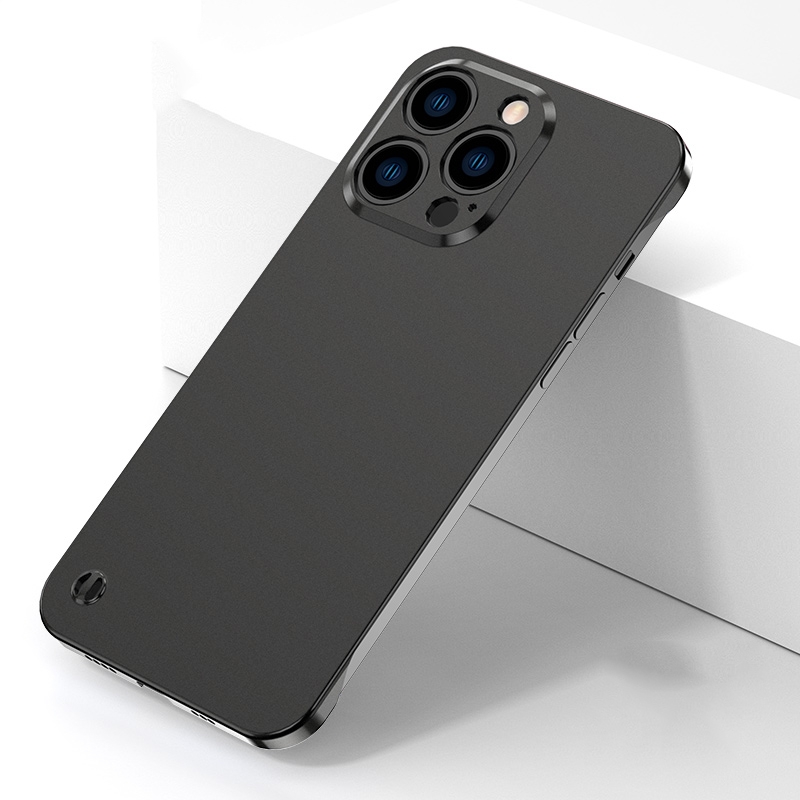 For iPhone 13 Pro Max Electroplating Frosted Frameless Phone Case (Black) - Shopkiz.com