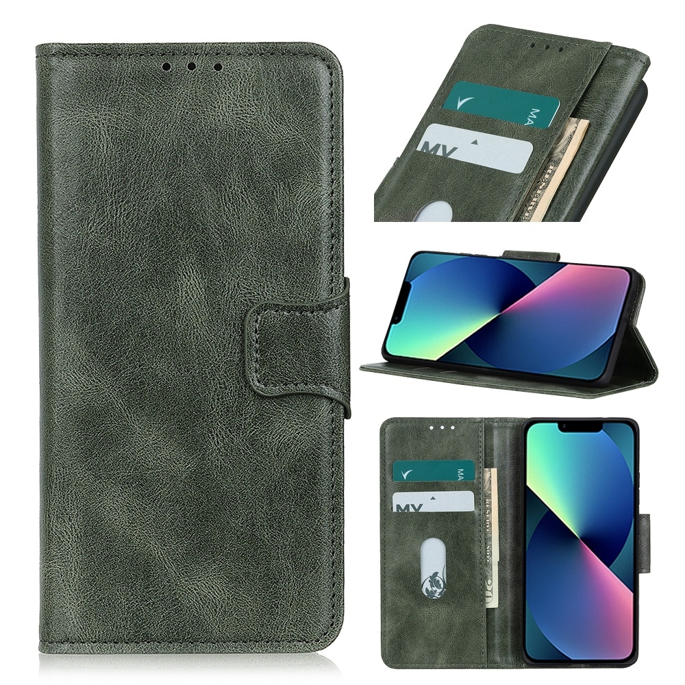 Mirren Crazy Horse Texture Horizontal Flip Leather Phone Case For iPhone 14 Max,Small Quantity Recommended Before iPhone 14 Launching(Green) -