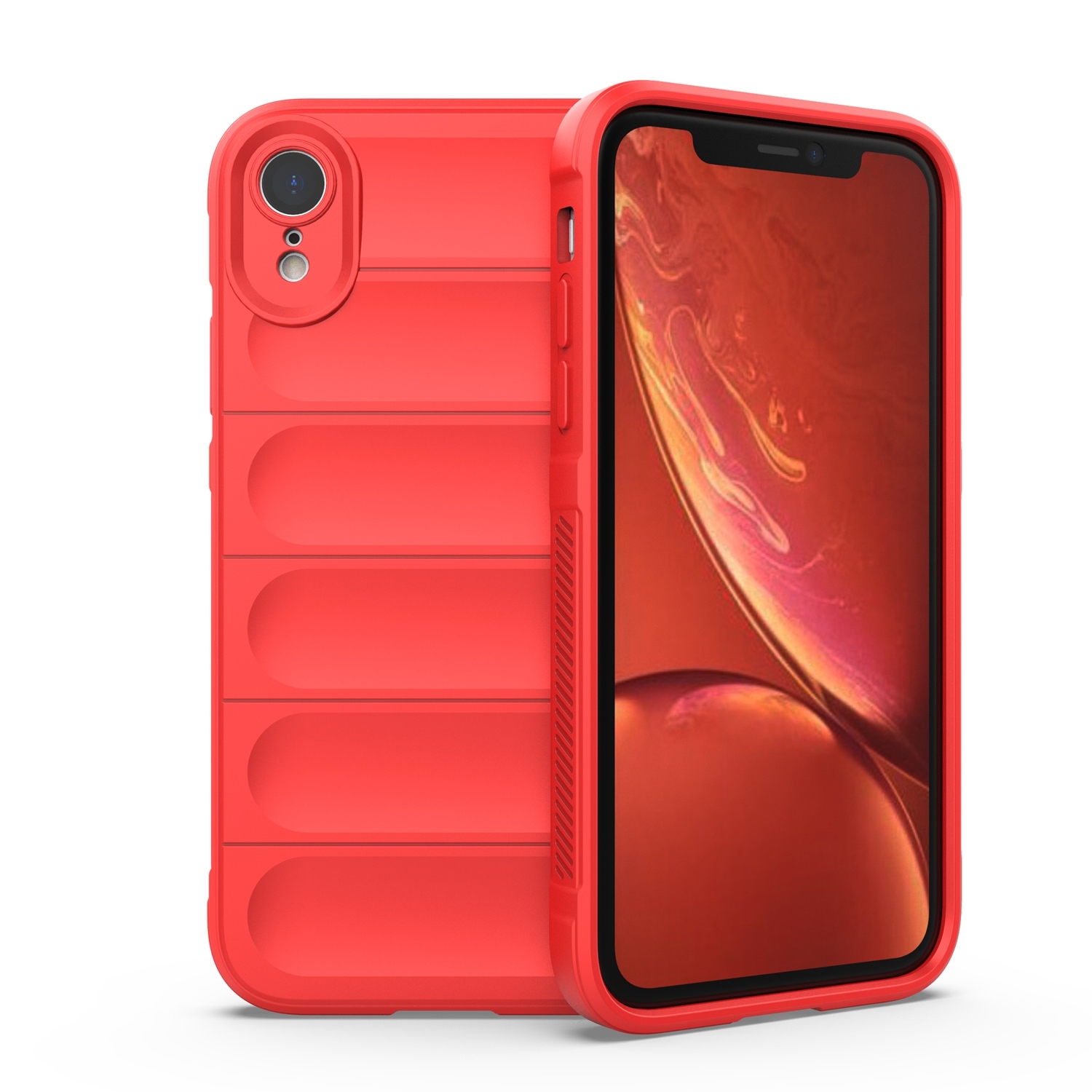 For iPhone XR Magic Shield TPU + Flannel Phone Case(Red) - Shopkiz.com
