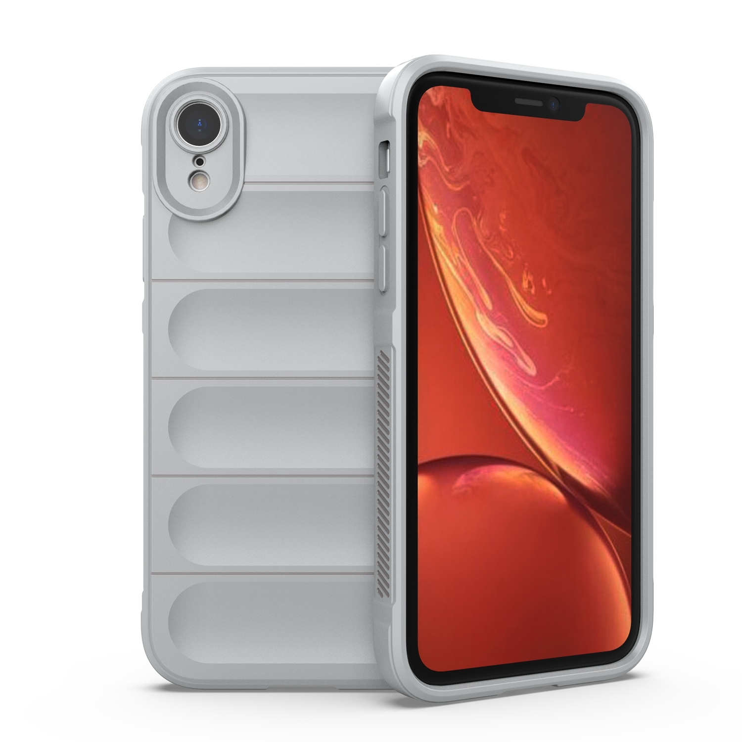 For iPhone XR Magic Shield TPU + Flannel Phone Case(Grey) - Shopkiz.com
