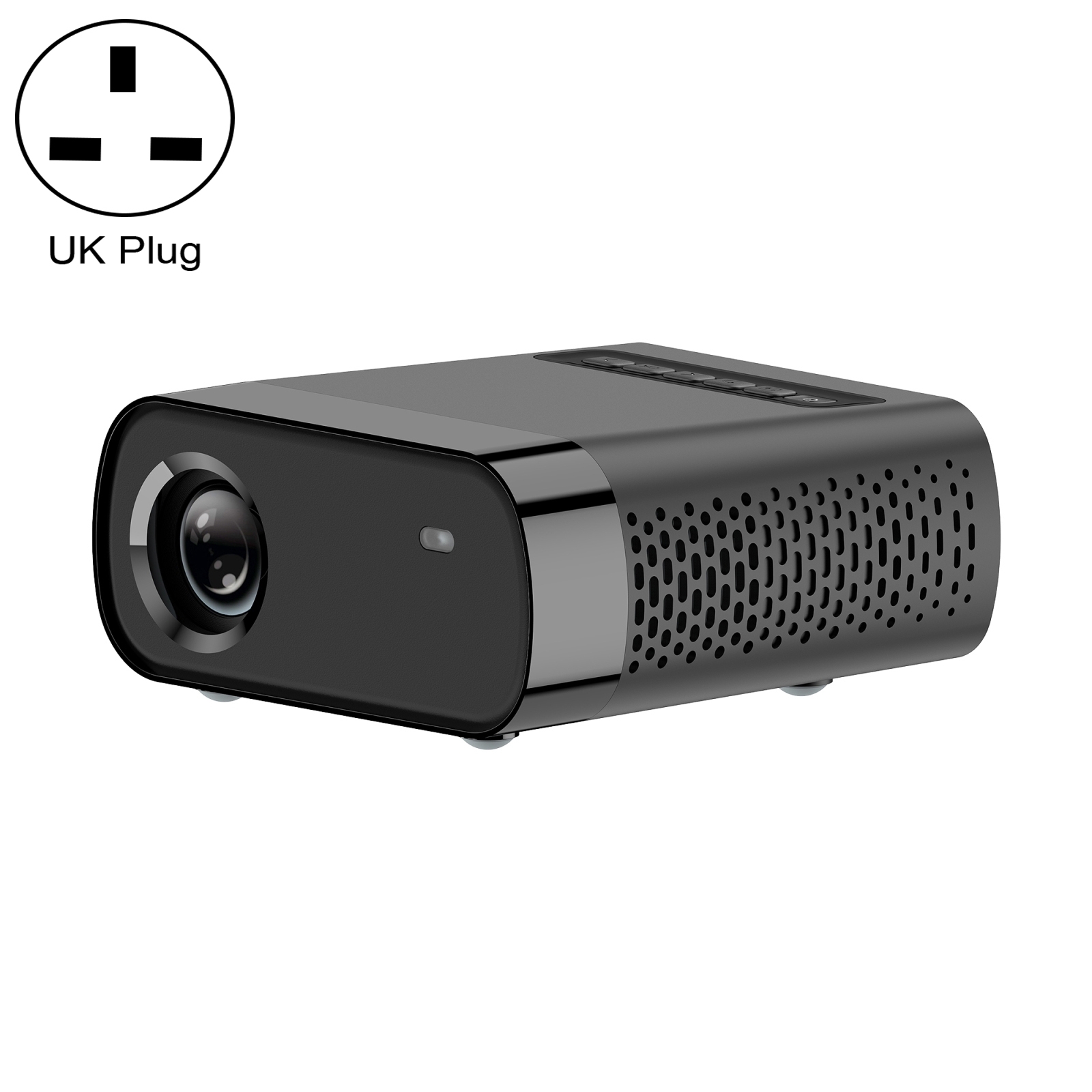 Foqucy GX100 800x480 1800 Lumens LED HD Digital Projector,Wifi Version, UK Plug(Black) - Shopkiz.com