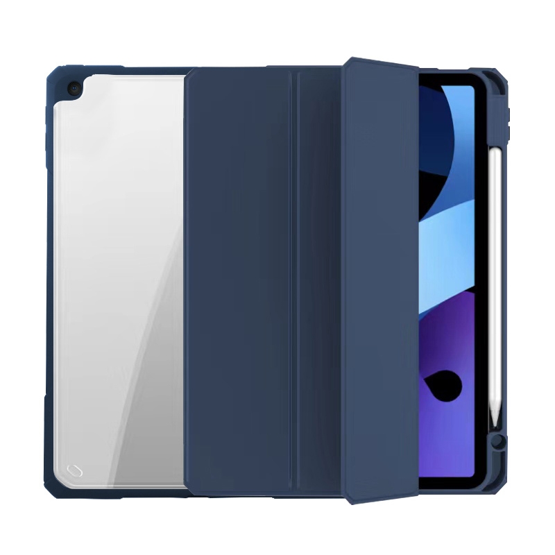 Mutural Pinyue Series Smart Leather Tablet Case For iPad 9.7 2018 / 2017(Dark Blue) - Shopkiz.com