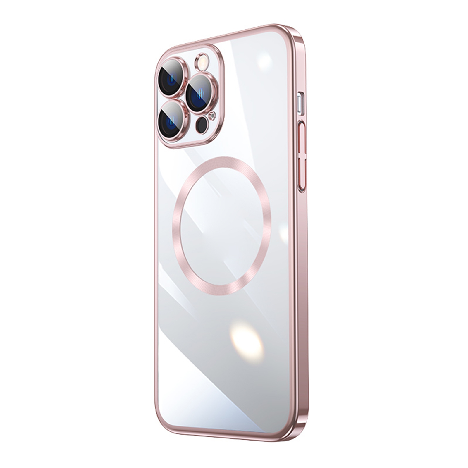 For iPhone 13 Pro Max Magsafe Magnetic Electroplated PC Phone Case (Pink) - Shopkiz.com