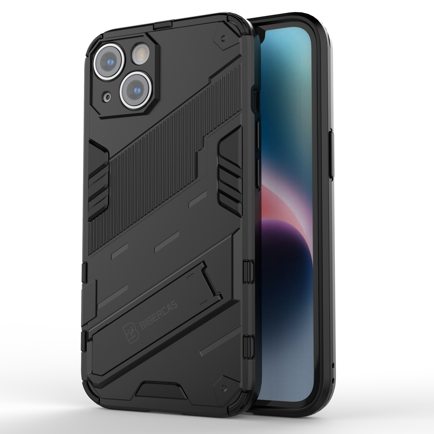 For iPhone 14 Punk Armor 2 in 1 PC + TPU Phone Case (Black) - Shopkiz.com