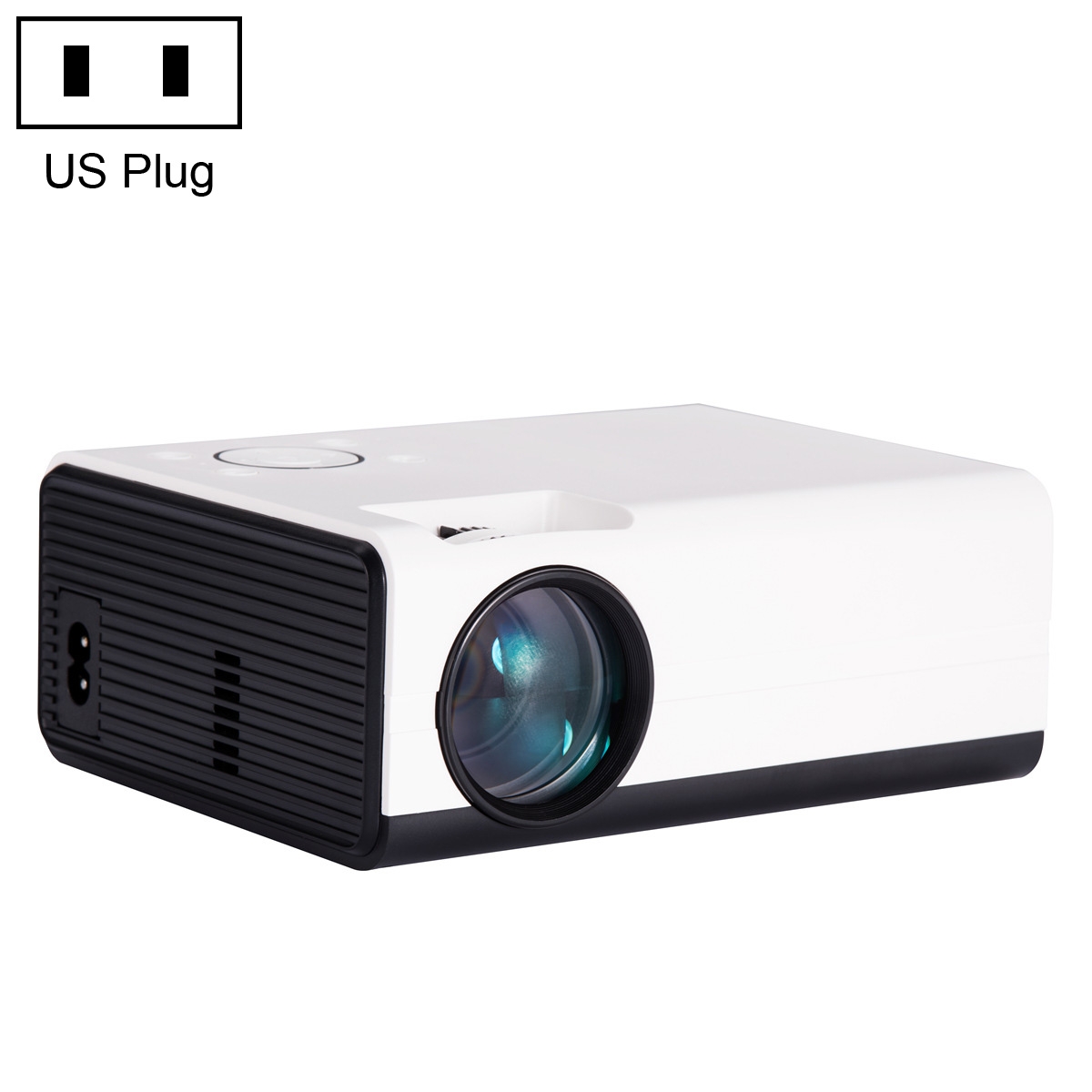 T01 800x480 2200 Lumens Mini LCD Digital Projector, Basic Version, US Plug(White Black) - Shopkiz.com