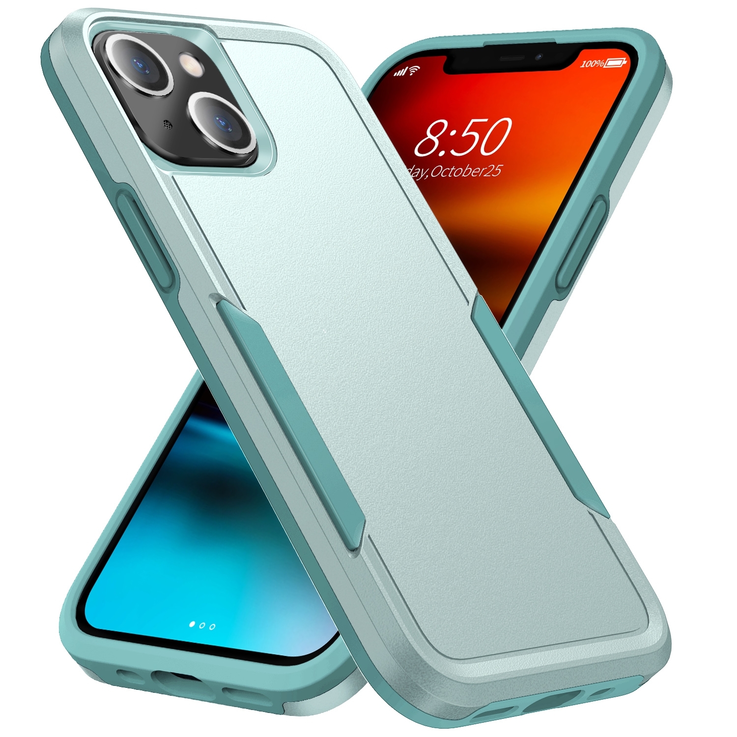 For iPhone 14 Plus Pioneer Armor Heavy Duty Shockproof Phone Case (Green) - Shopkiz.com