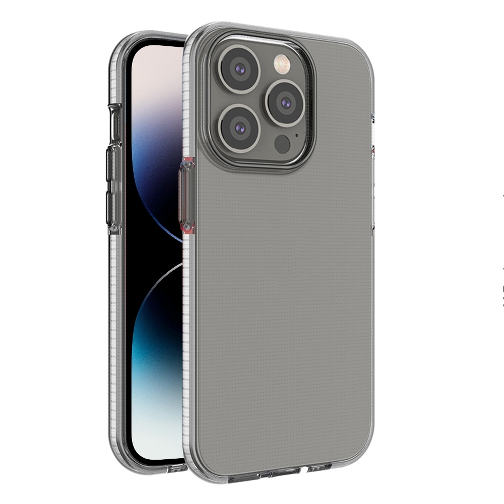 For iPhone 14 Pro Two-color Transparent TPU Phone Case(White) - Shopkiz.com