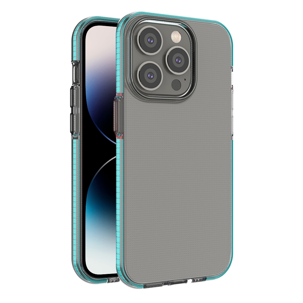 For iPhone 14 Pro Two-color Transparent TPU Phone Case(Sky Blue) - Shopkiz.com