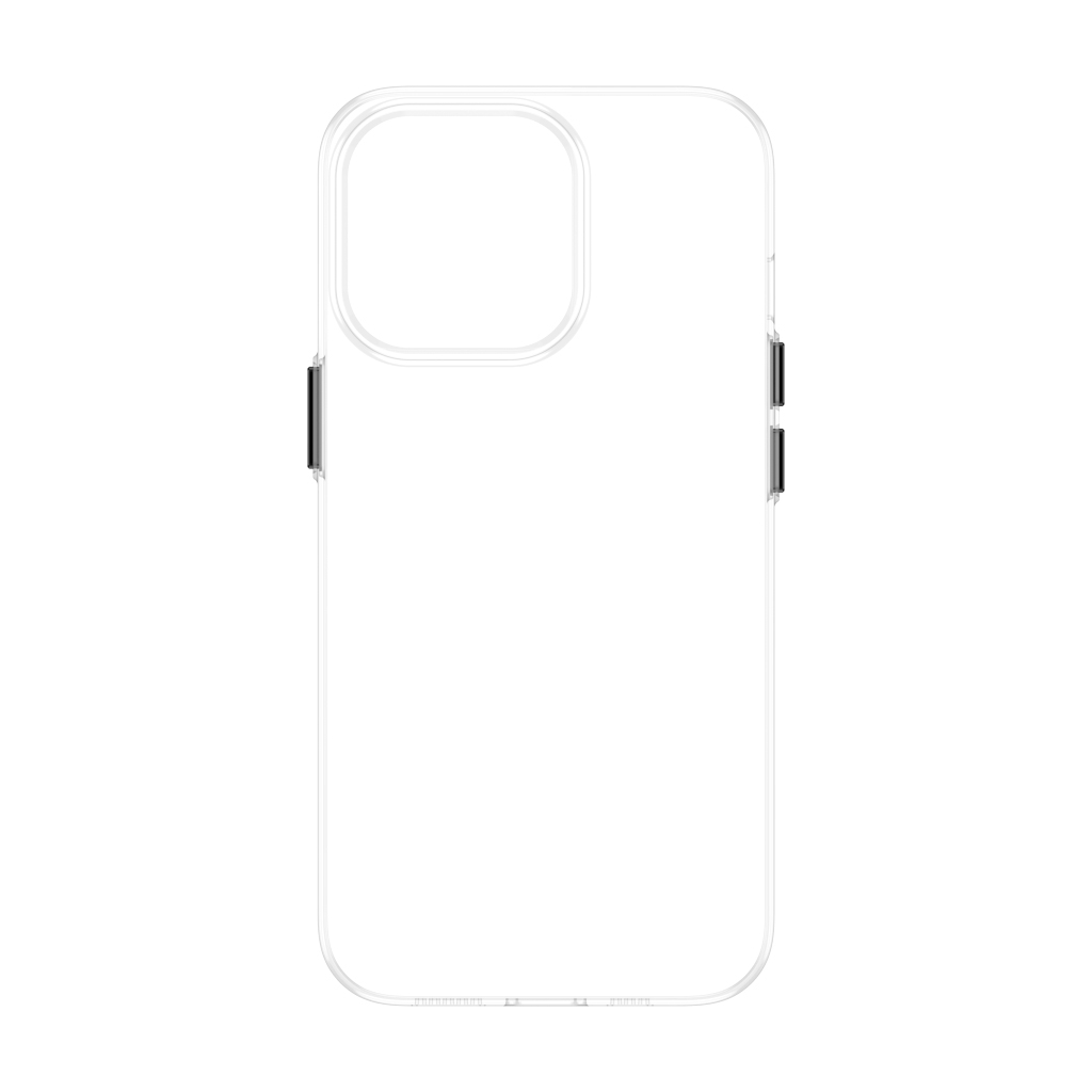 For iPhone 13 Pro Max Transparent PC Metal Button Phone Case (Transparent) - Shopkiz.com
