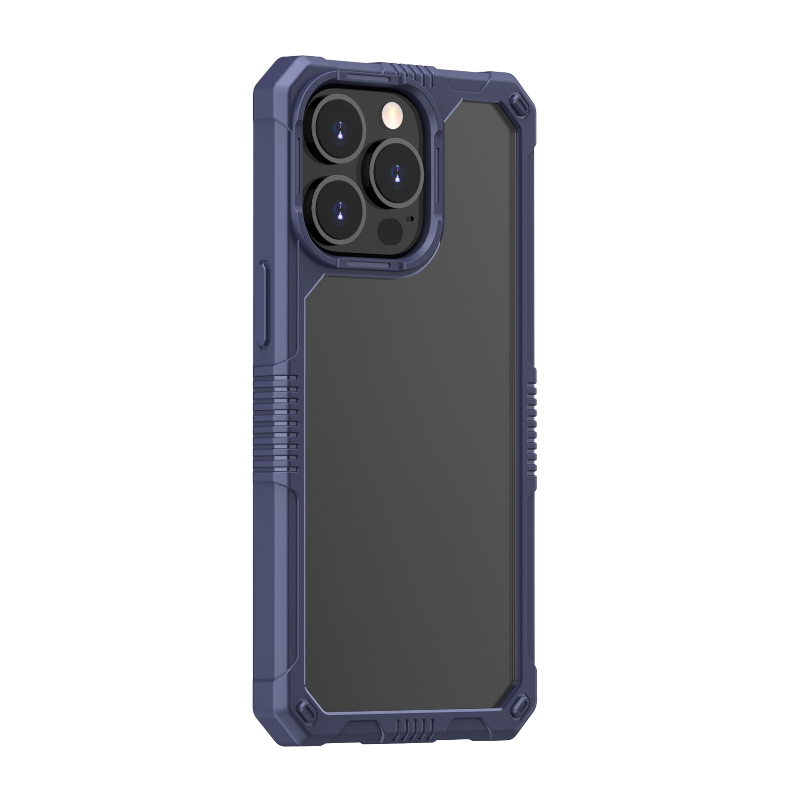 For iPhone 14 Pro Max Transparent Shockproof PC + TPU Phone Case (Blue) - Shopkiz.com