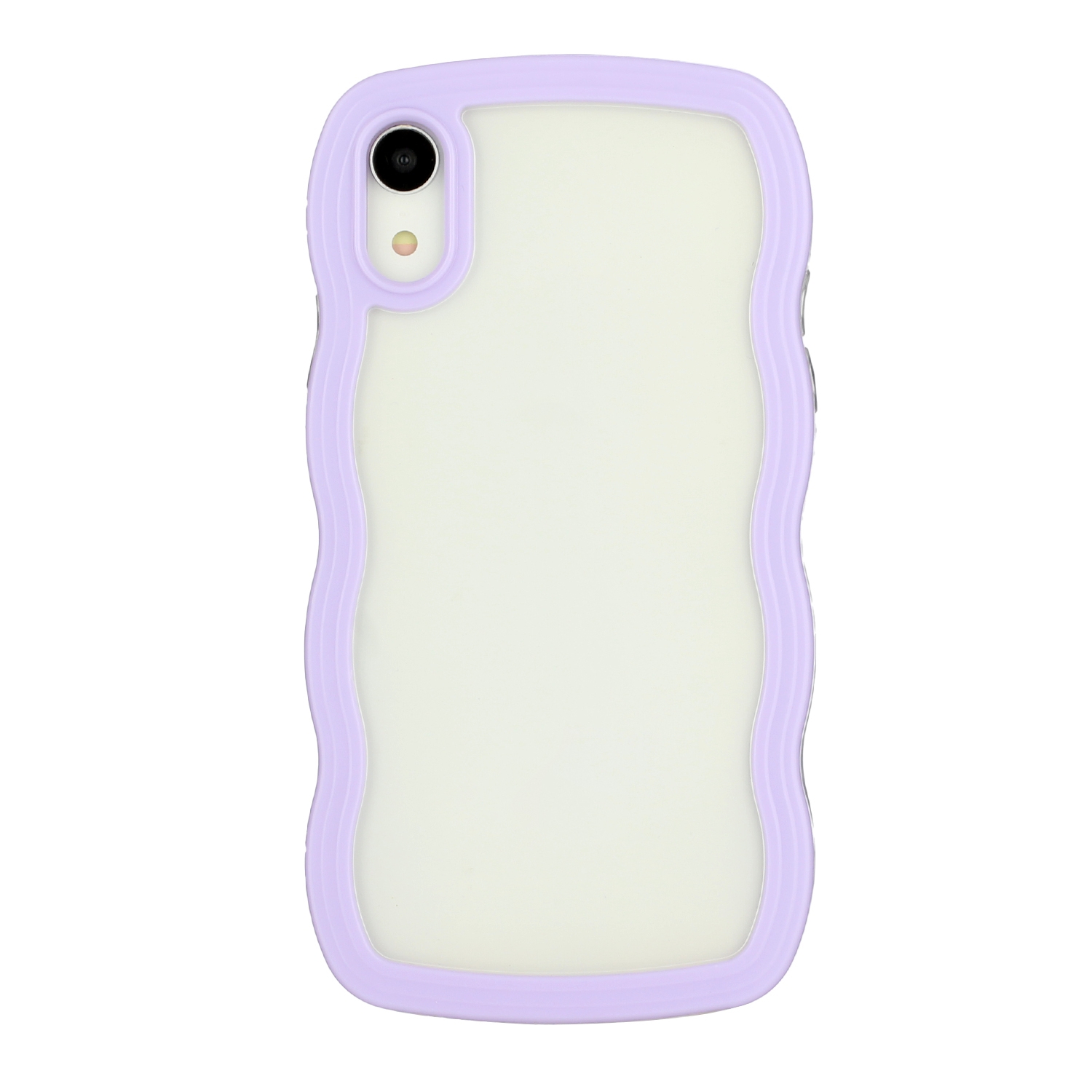 For iPhone XR Candy Color Wave TPU Clear PC Phone Case(Purple) - Shopkiz.com