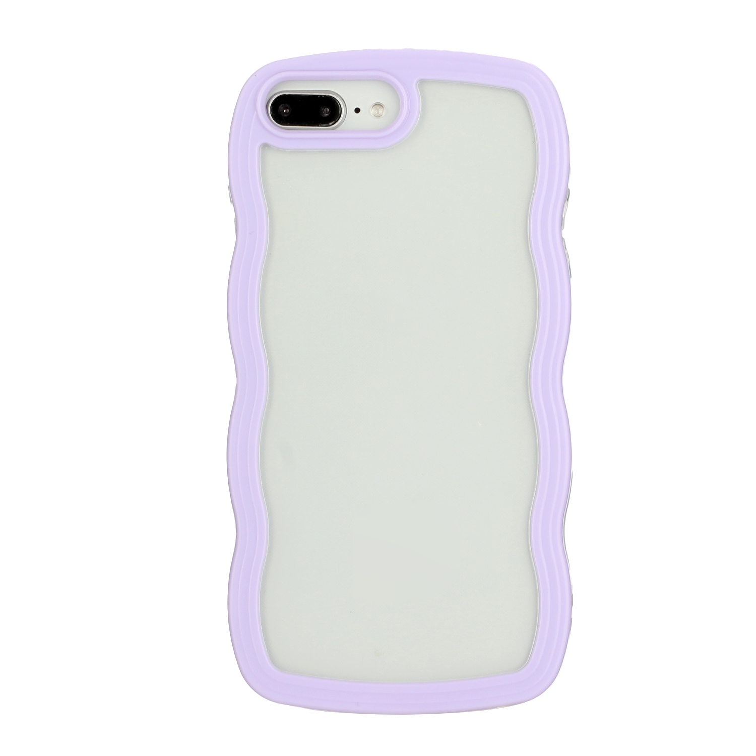 Candy Color Wave TPU Clear PC Phone Case For iPhone 7 Plus / 8 Plus(Purple) - Shopkiz.com