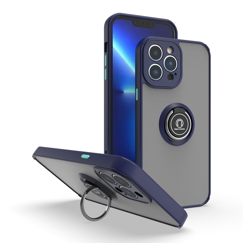 Q Shadow 1 Series TPU + PC Phone Case with Ring Holder For iPhone 14 Pro(Royal Blue) - Shopkiz.com