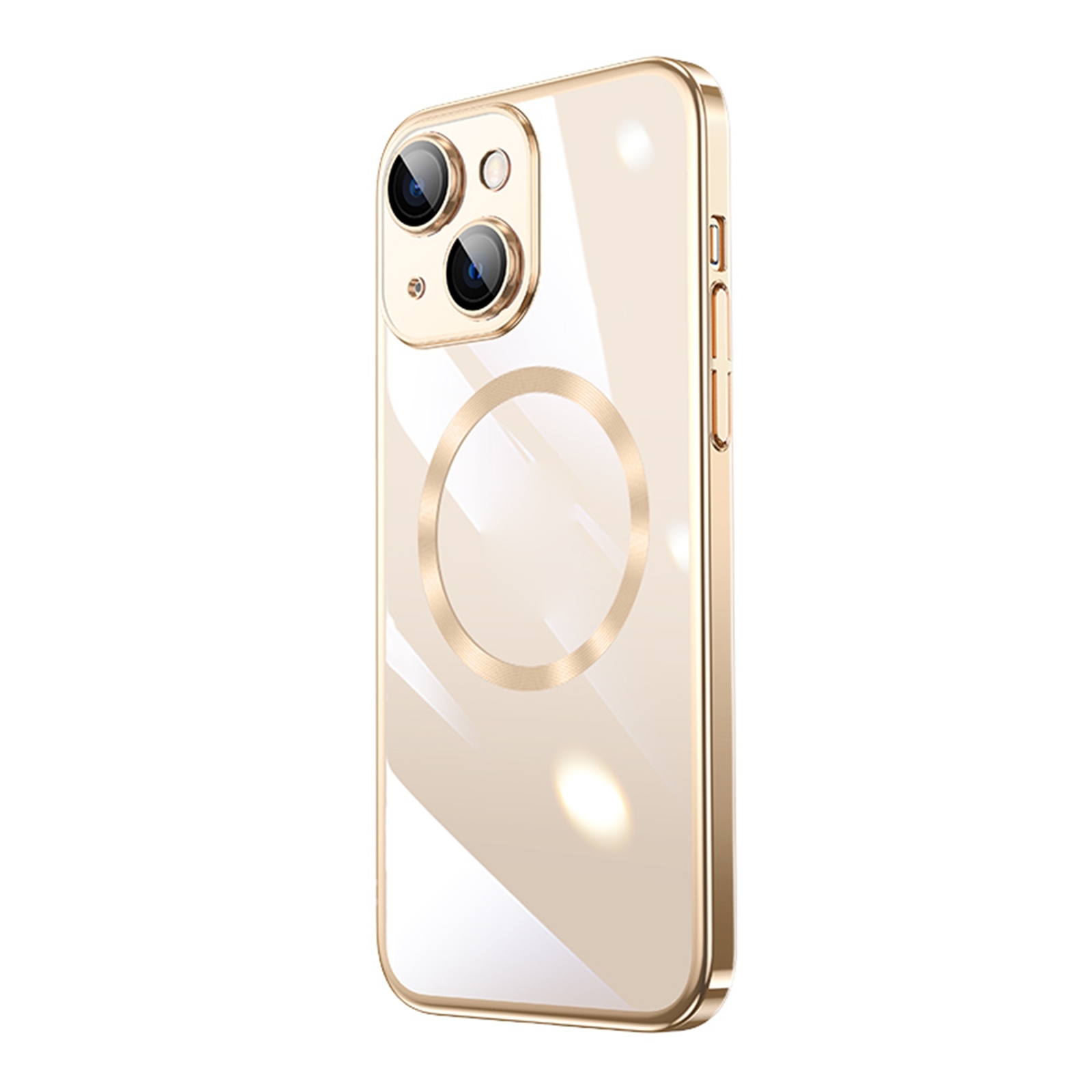 For iPhone 14 Magsafe Magnetic Electroplated PC Phone Case (Gold) - Shopkiz.com